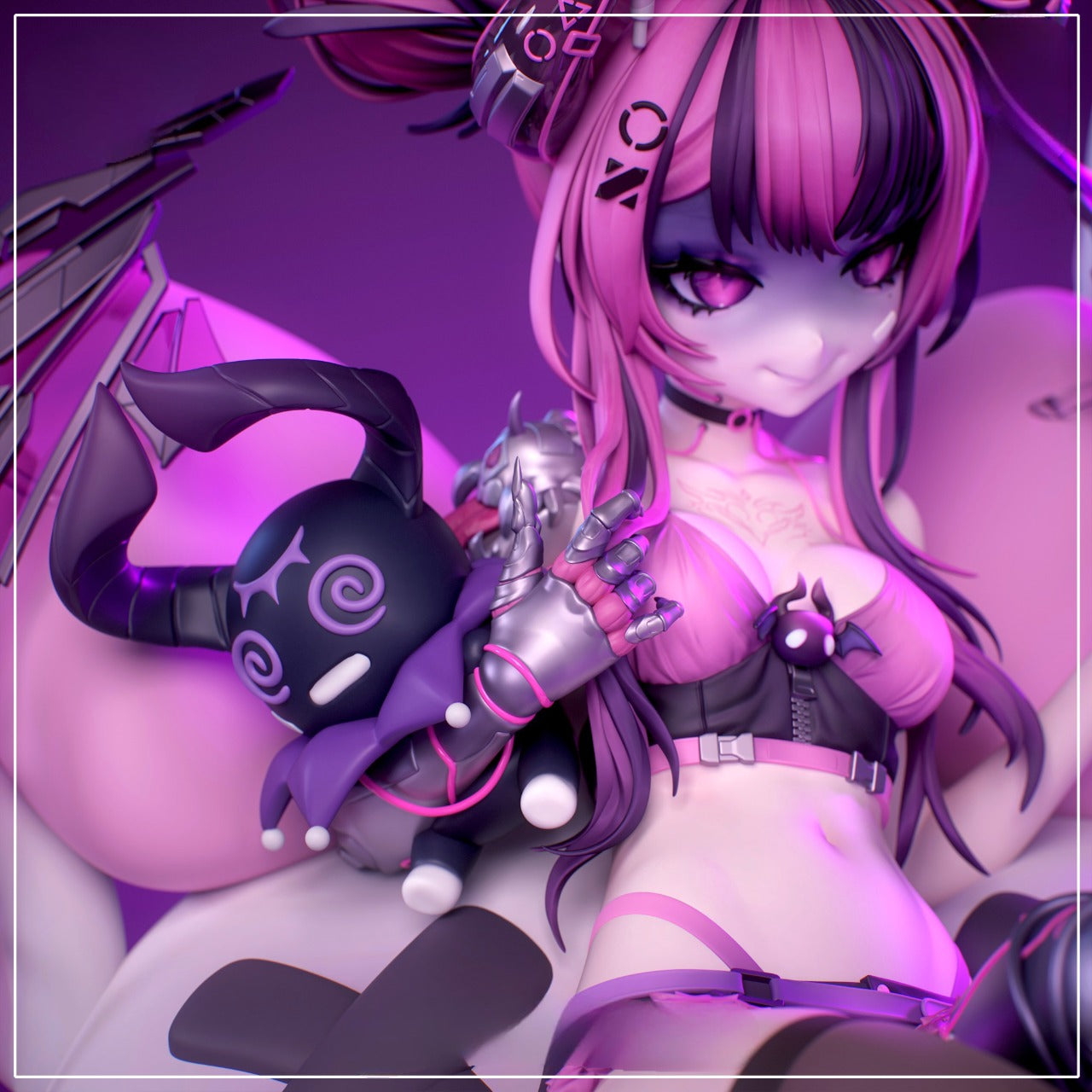 Ironmouse 3D Printable Figure – 1/7 Scale Anime Demon VTuber STL Statue | Pre-Supported & Unsupported Files Included