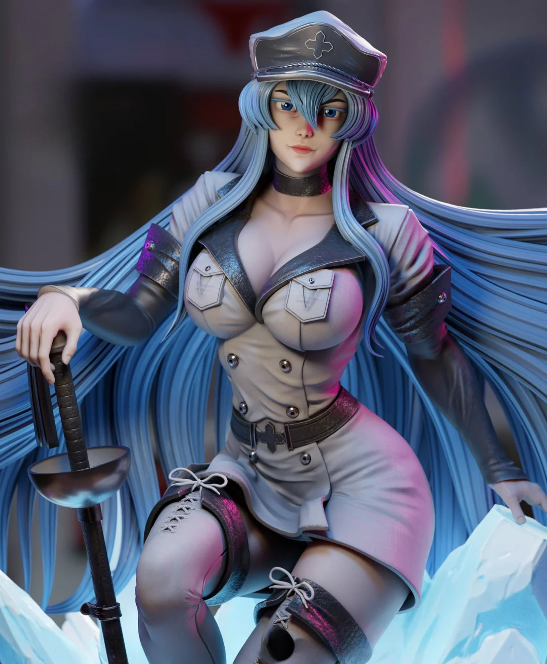 Esdeath 3D Print Figure - Akame Ga Kill | NSFW & SFW STL Files + Pre-Supported