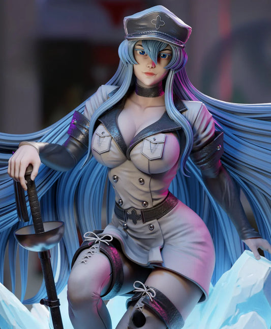 Esdeath 3D Print Figure - Akame Ga Kill | NSFW & SFW STL Files + Pre-Supported