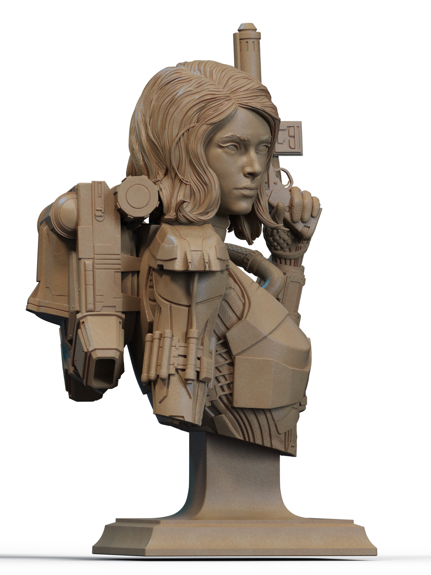 Shae Vizla Bust 3D Print File: Legendary Mandalorian 1/6 & 1/9 Scale STL Collectible