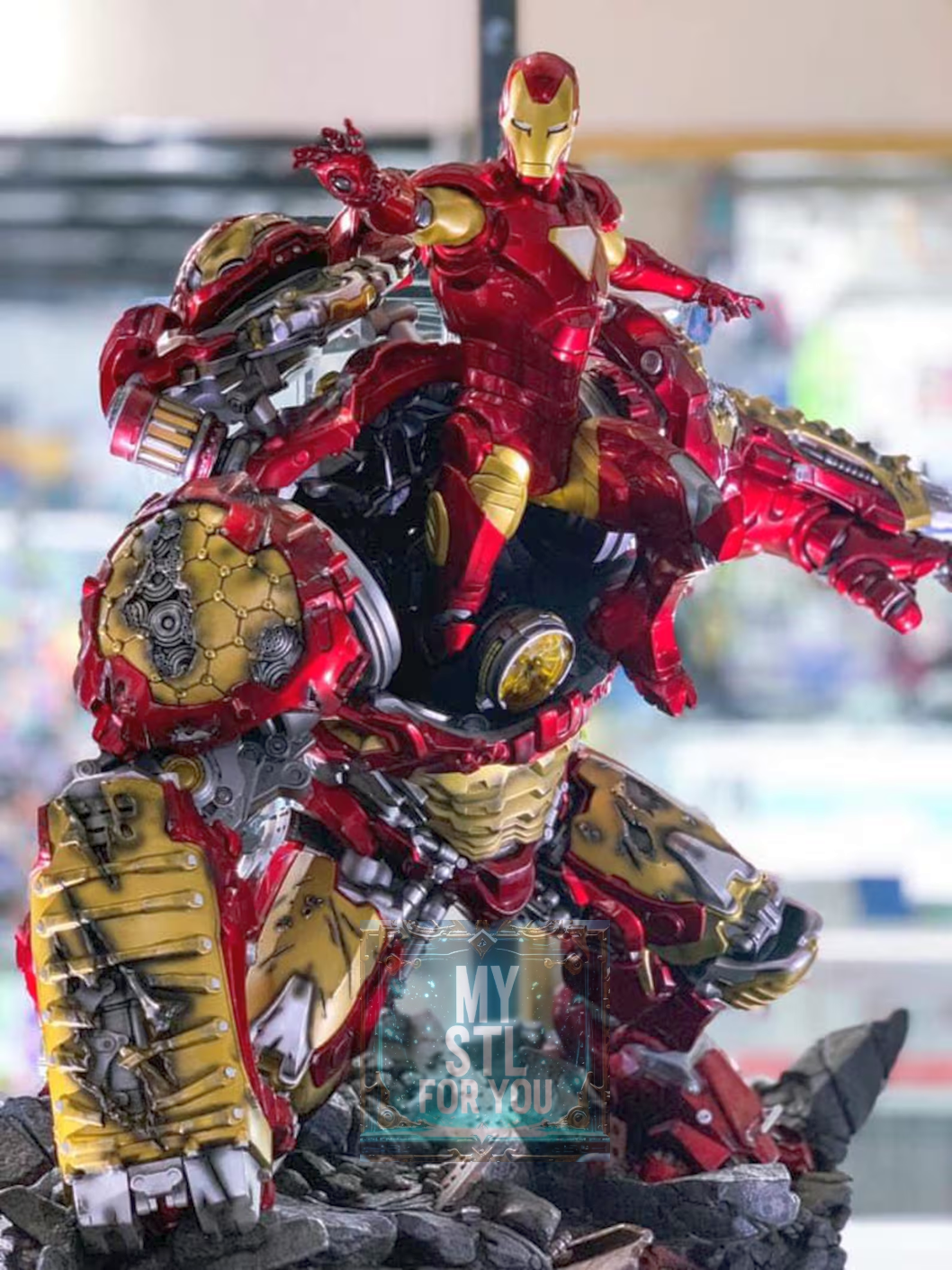 Hulkbuster vs Iron Man | 3D Print STL Diorama | Resin Statue Files