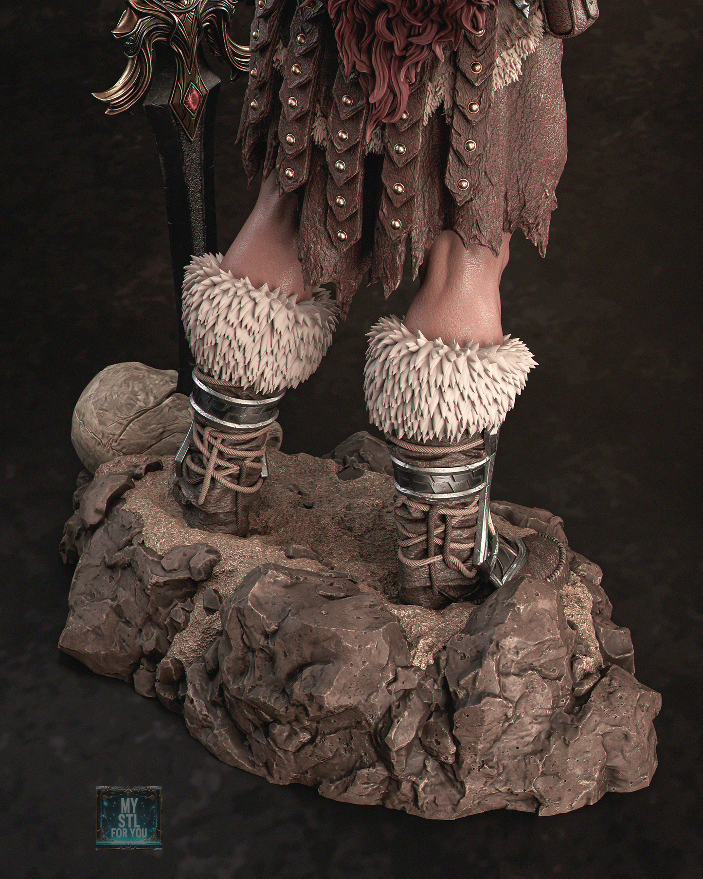 He‑Man Barbarian Hero Statue STL – 1/6 & 1/9 Scale, Presupported + Uncut