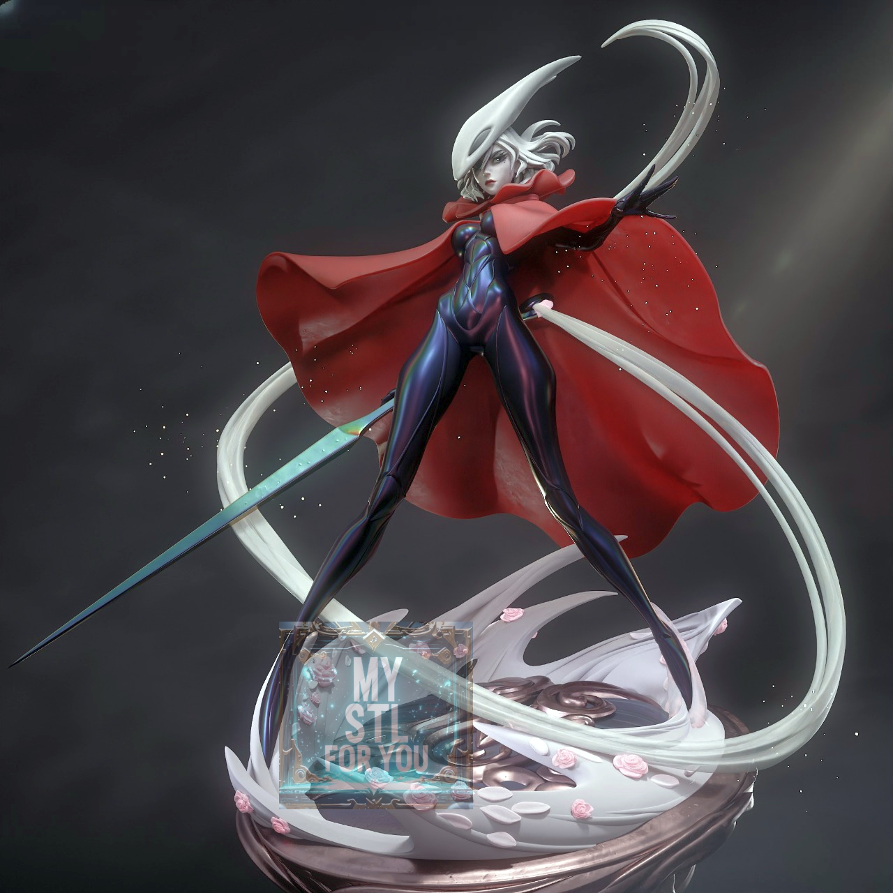 Hornet (Hollow Knight) | 1/8 Scale Statue STL | Pre‑Supported STL+LYS | 3 Heads + Cape Options