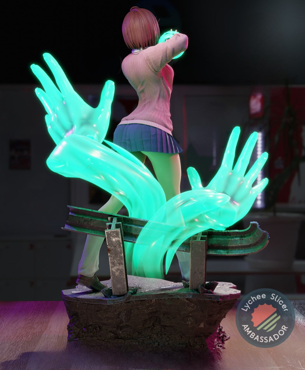 Momo Ayase – Dandadan Inspired STL Figure for 3D Printing Pre-Supported