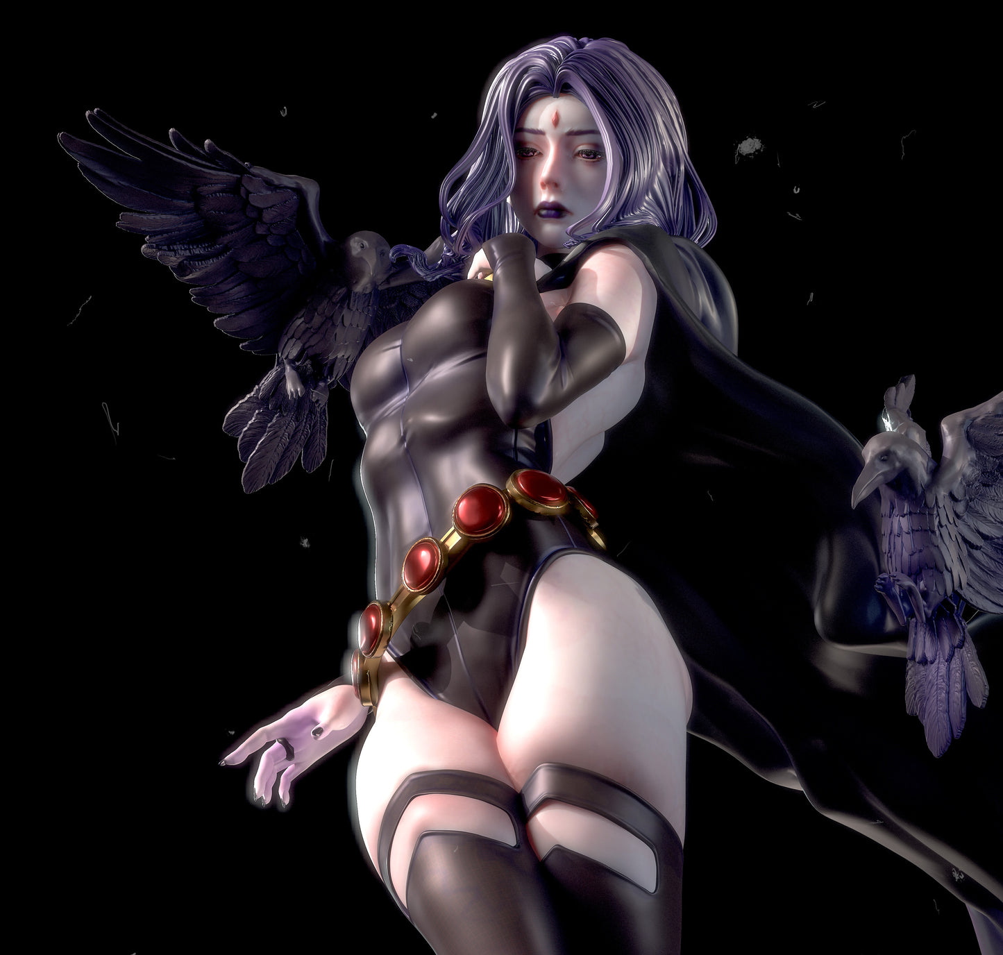 Pre-Support Raven NSFW STL - DC Comics 3D Print