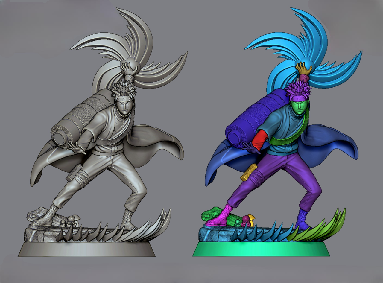 Naruto Sage Mode STL Model with Dynamic Rasengan Effect – Pre-Supported Files Included