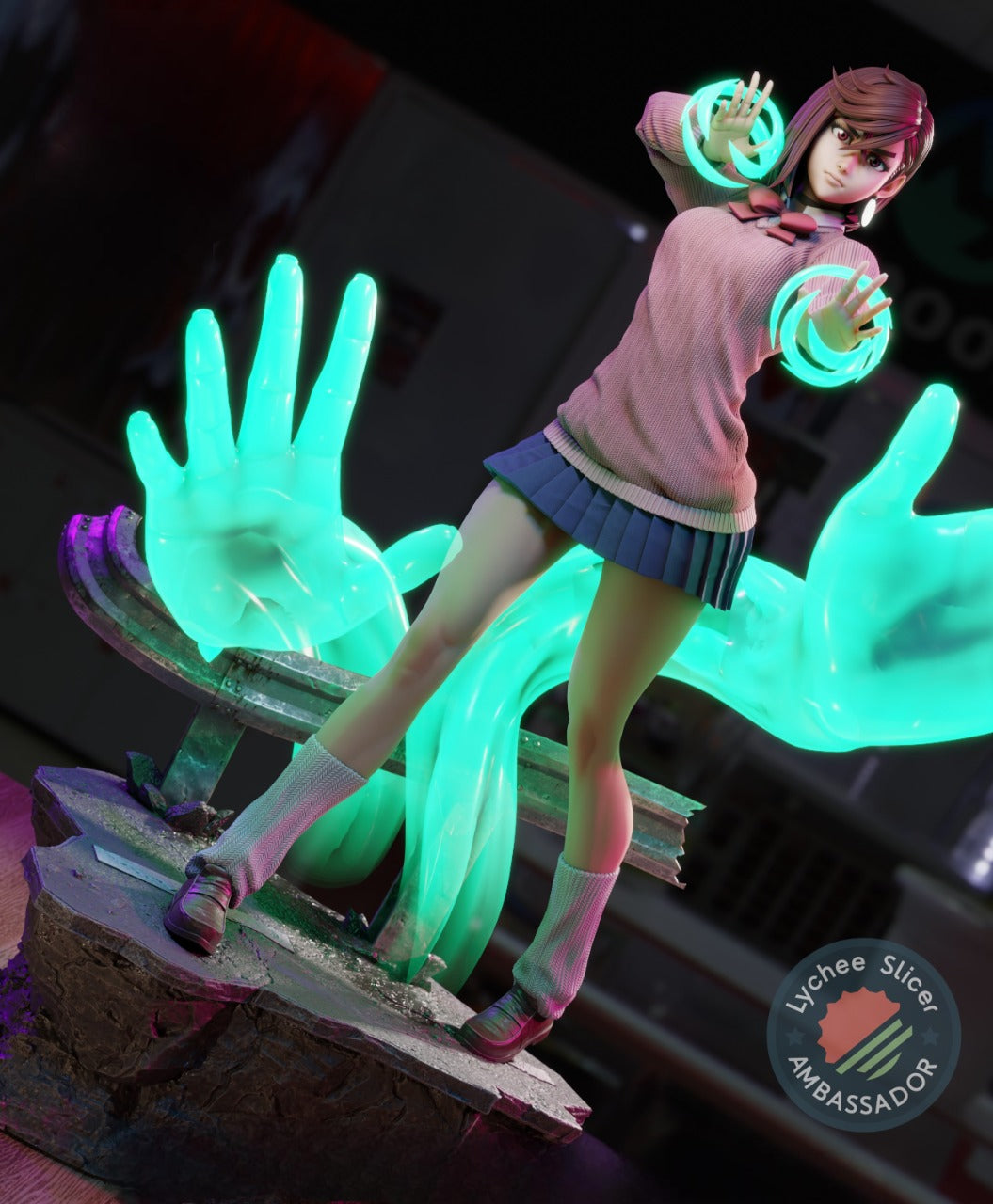 Momo Ayase – Dandadan Inspired STL Figure for 3D Printing Pre-Supported