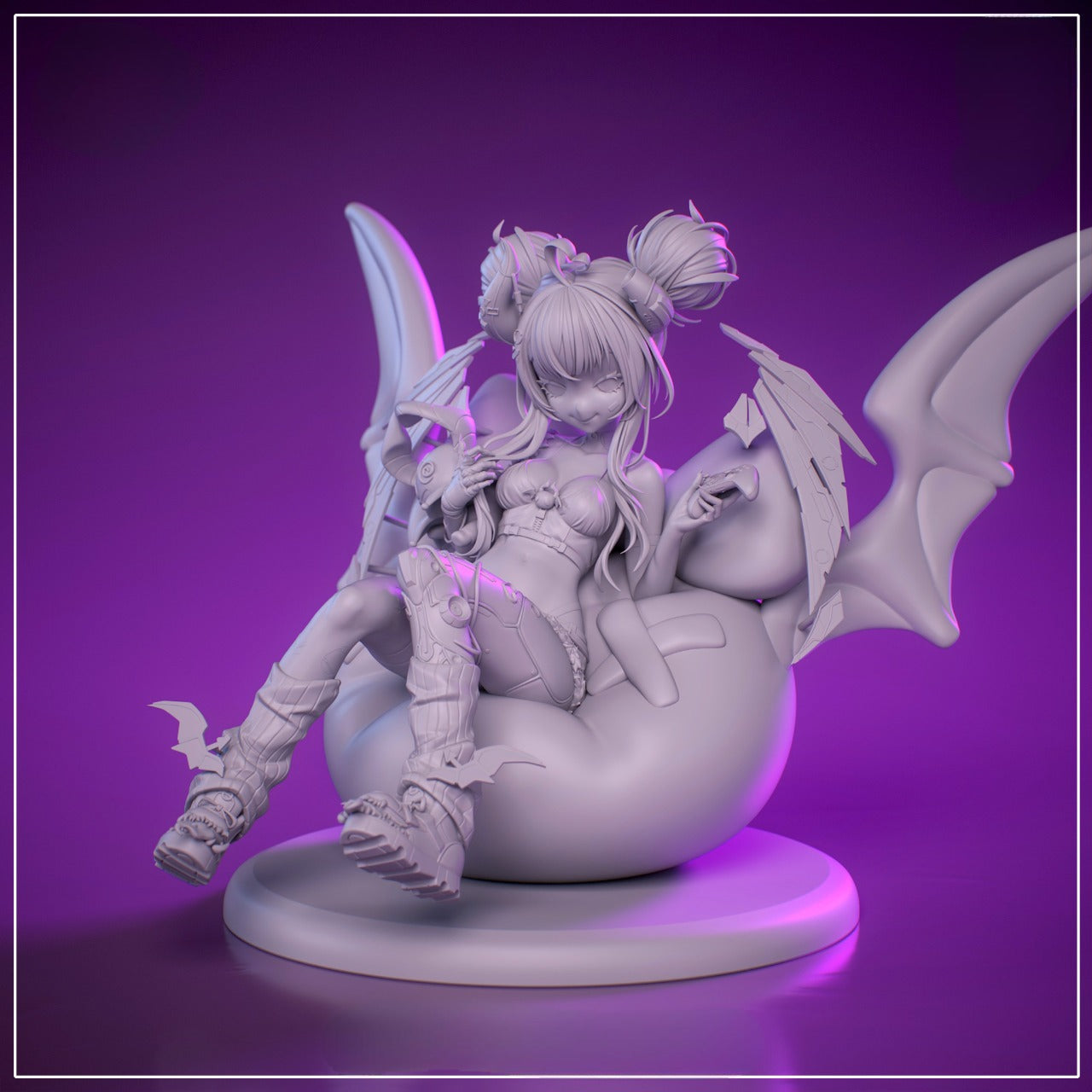 Ironmouse 3D Printable Figure – 1/7 Scale Anime Demon VTuber STL Statue | Pre-Supported & Unsupported Files Included