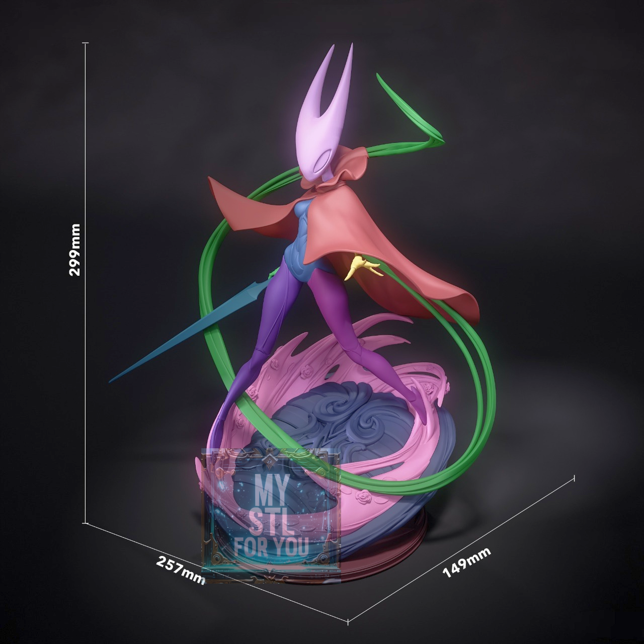 Hornet (Hollow Knight) | 1/8 Scale Statue STL | Pre‑Supported STL+LYS | 3 Heads + Cape Options