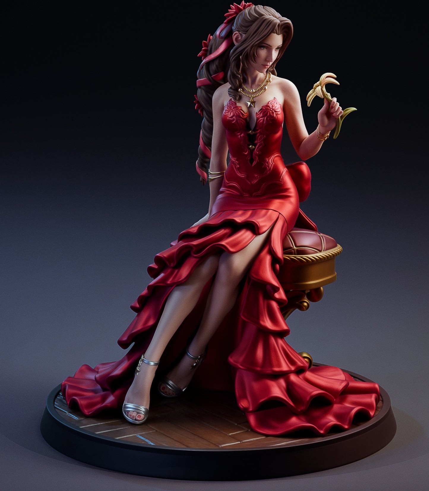 Aerith Gainsborough (Final Fantasy VII )  3D Print Model - Pre-Supported & Uncut STL/LYS