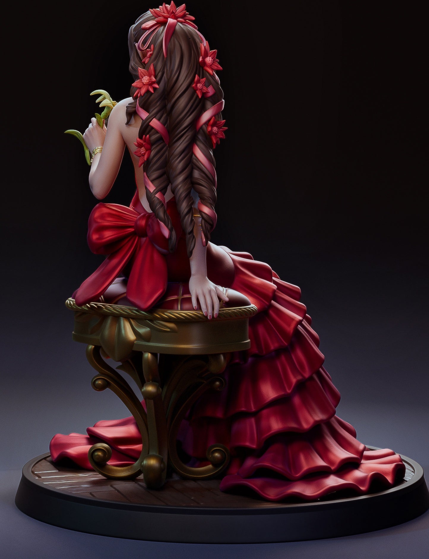 Aerith Gainsborough (Final Fantasy VII )  3D Print Model - Pre-Supported & Uncut STL/LYS