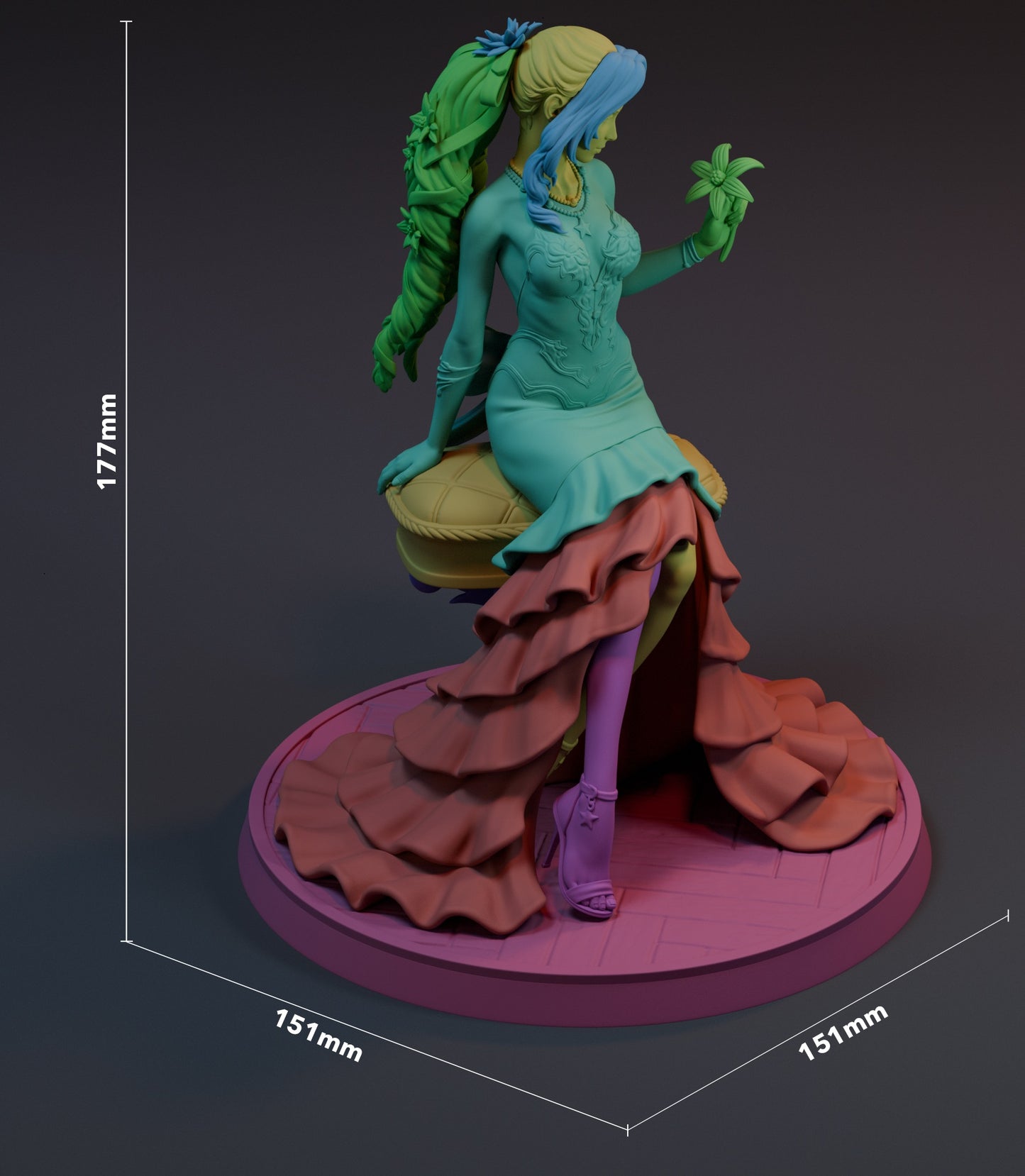 Aerith Gainsborough (Final Fantasy VII )  3D Print Model - Pre-Supported & Uncut STL/LYS