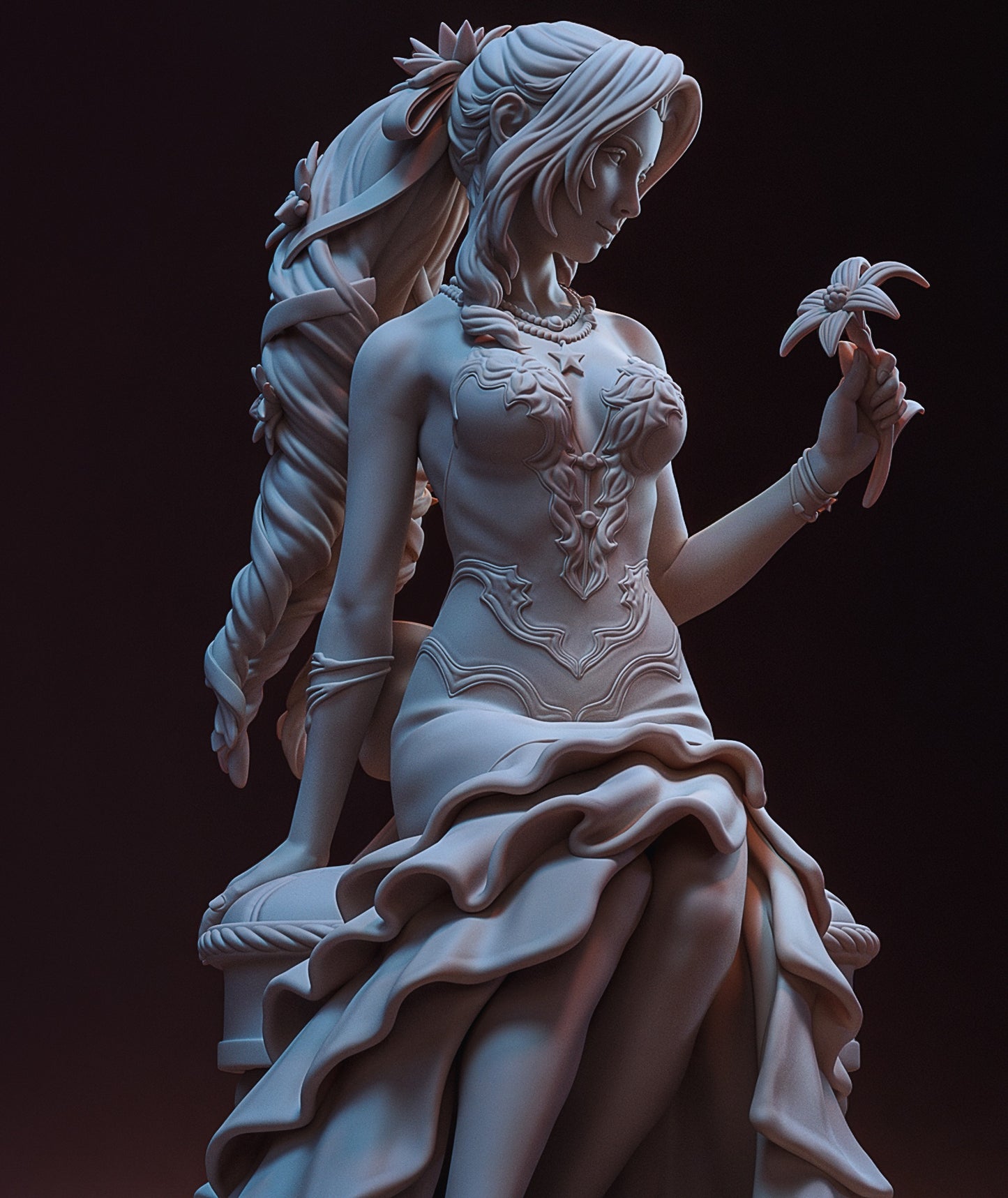 Aerith Gainsborough (Final Fantasy VII )  3D Print Model - Pre-Supported & Uncut STL/LYS
