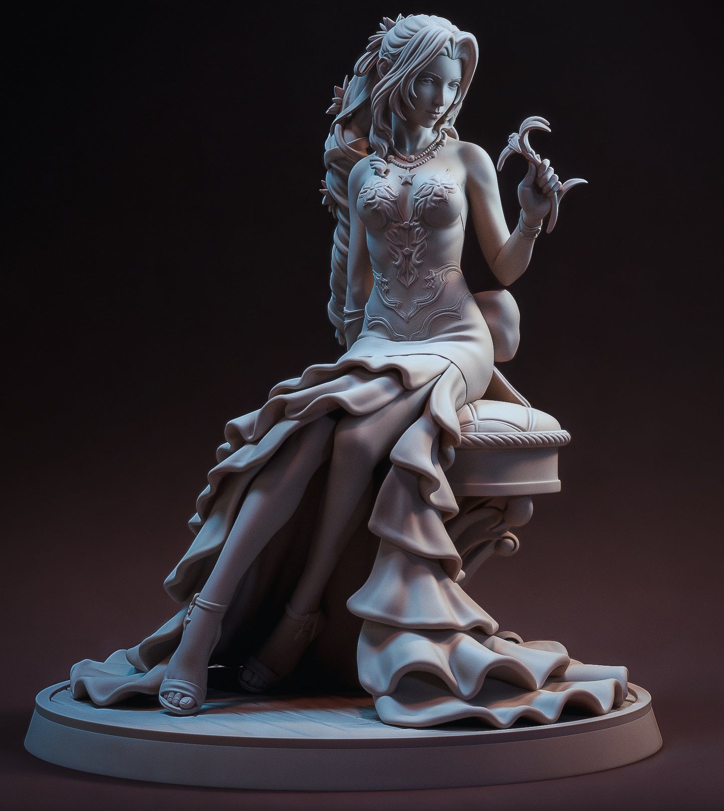 Aerith Gainsborough (Final Fantasy VII )  3D Print Model - Pre-Supported & Uncut STL/LYS