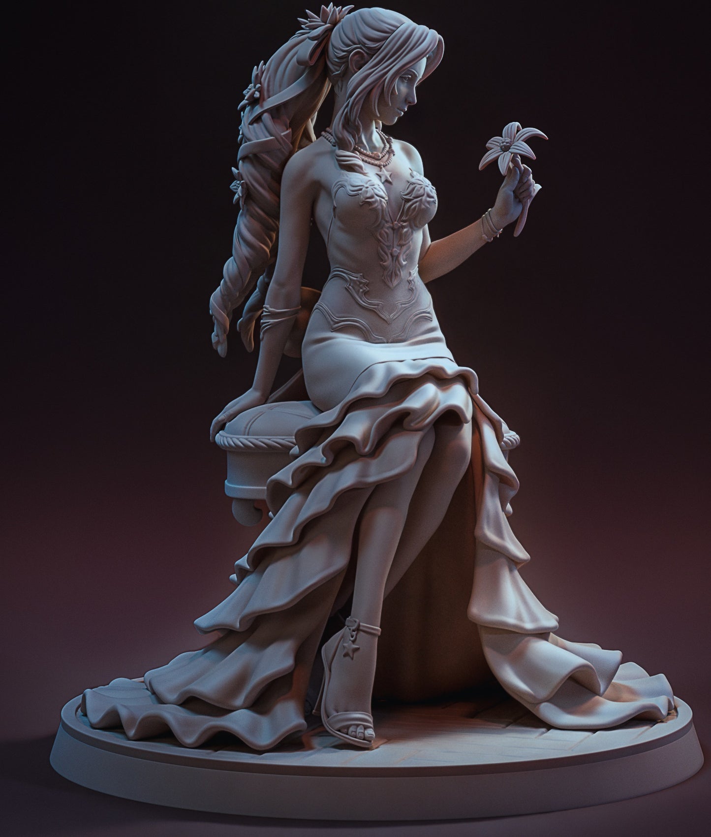 Aerith Gainsborough (Final Fantasy VII )  3D Print Model - Pre-Supported & Uncut STL/LYS