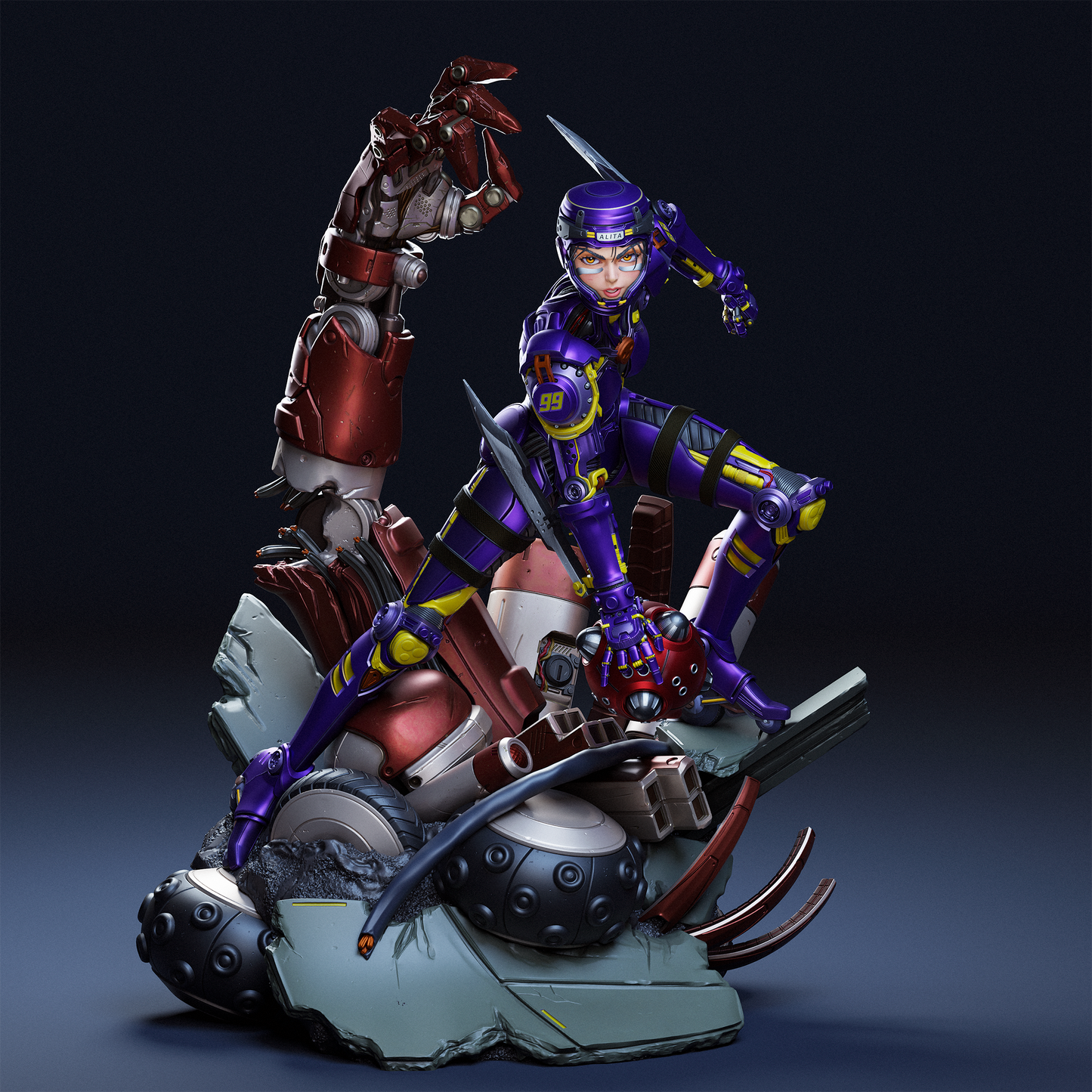 Alita Battle Angel STL File – 1/6 & 1/9 Scale Pre-Supported 3D Model | Cyberpunk Ready-to-Print
