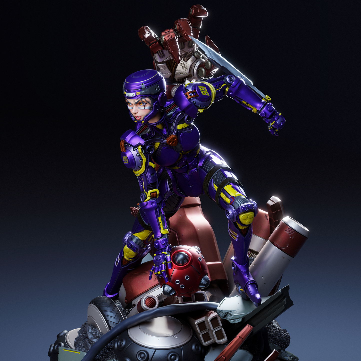Alita Battle Angel STL File – 1/6 & 1/9 Scale Pre-Supported 3D Model | Cyberpunk Ready-to-Print