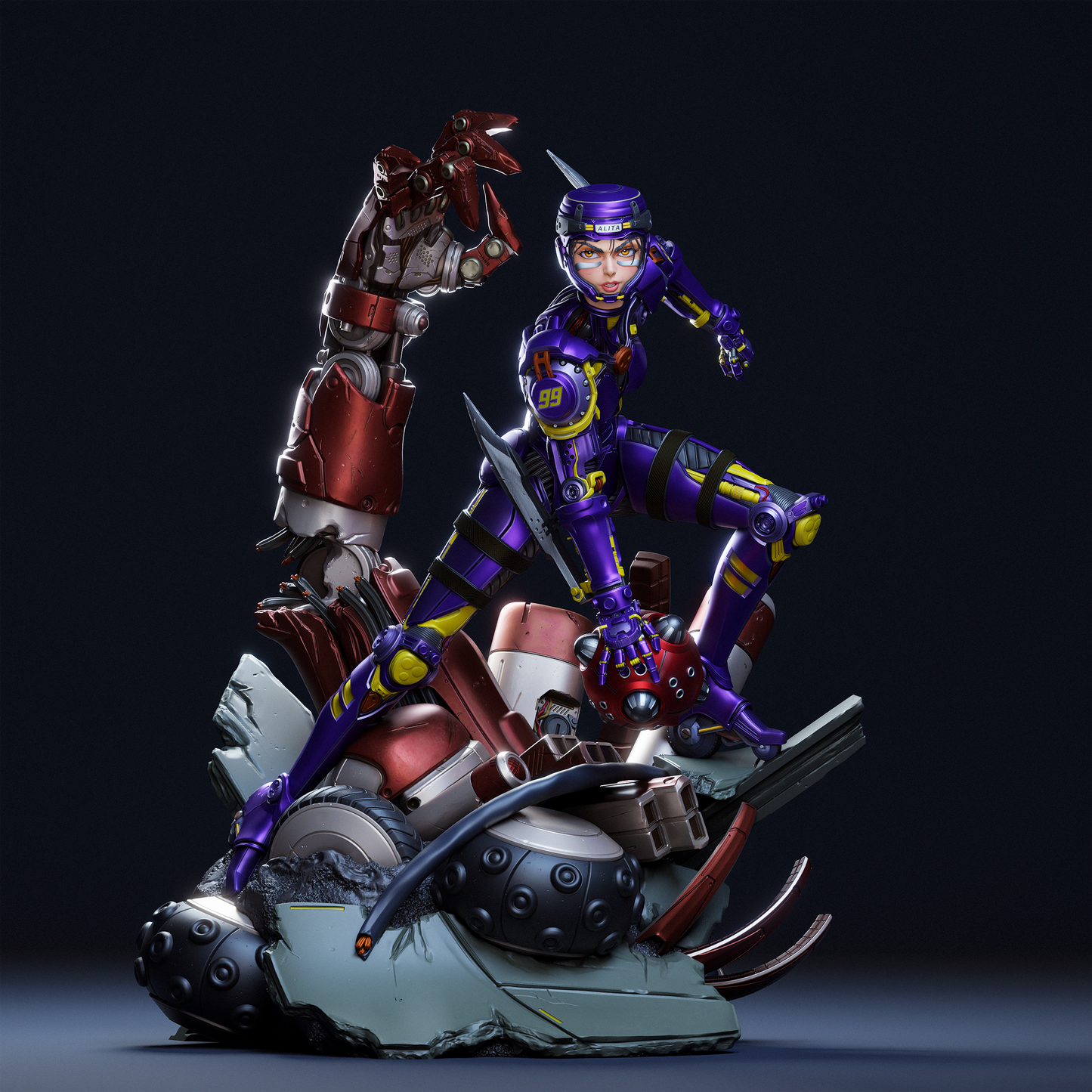 Alita Battle Angel STL File – 1/6 & 1/9 Scale Pre-Supported 3D Model | Cyberpunk Ready-to-Print
