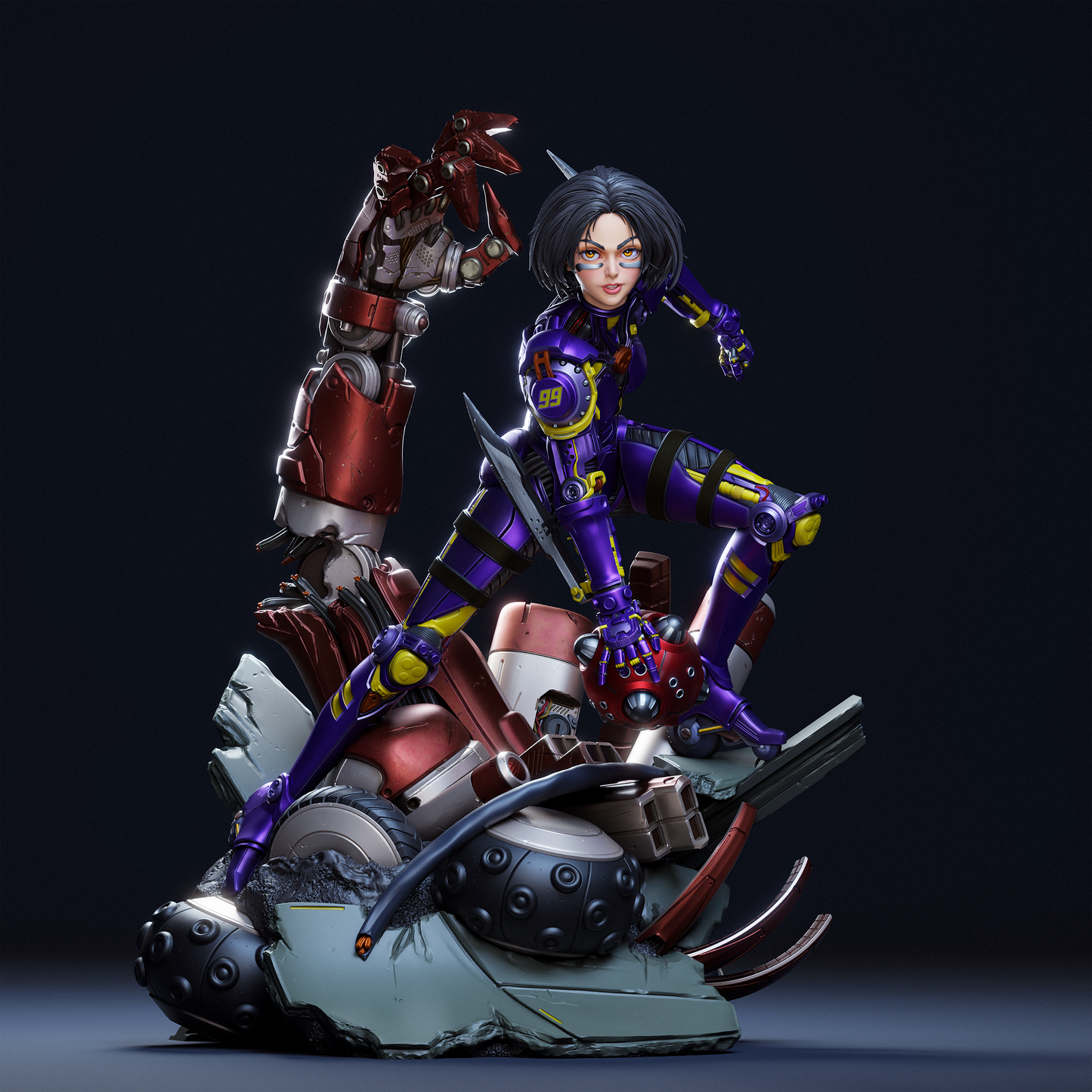 Alita Battle Angel STL File – 1/6 & 1/9 Scale Pre-Supported 3D Model | Cyberpunk Ready-to-Print