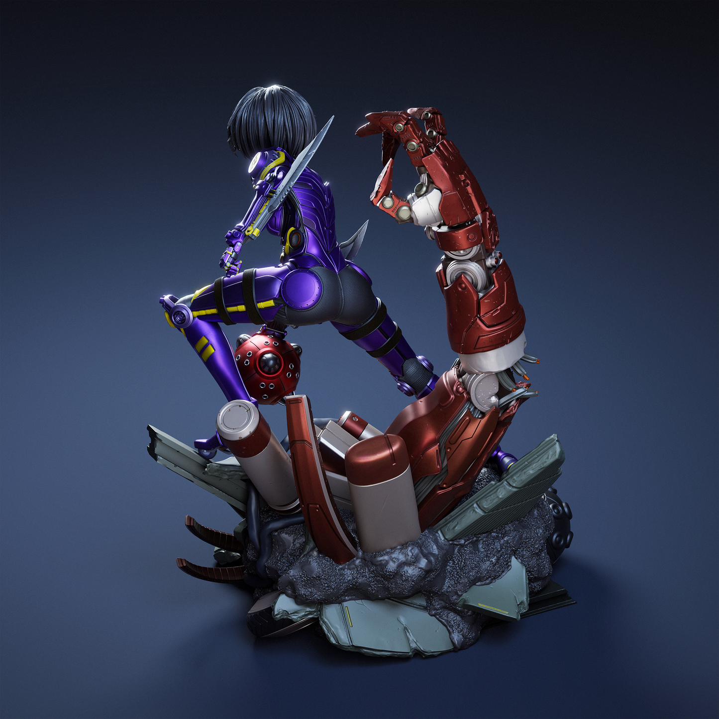 Alita Battle Angel STL File – 1/6 & 1/9 Scale Pre-Supported 3D Model | Cyberpunk Ready-to-Print