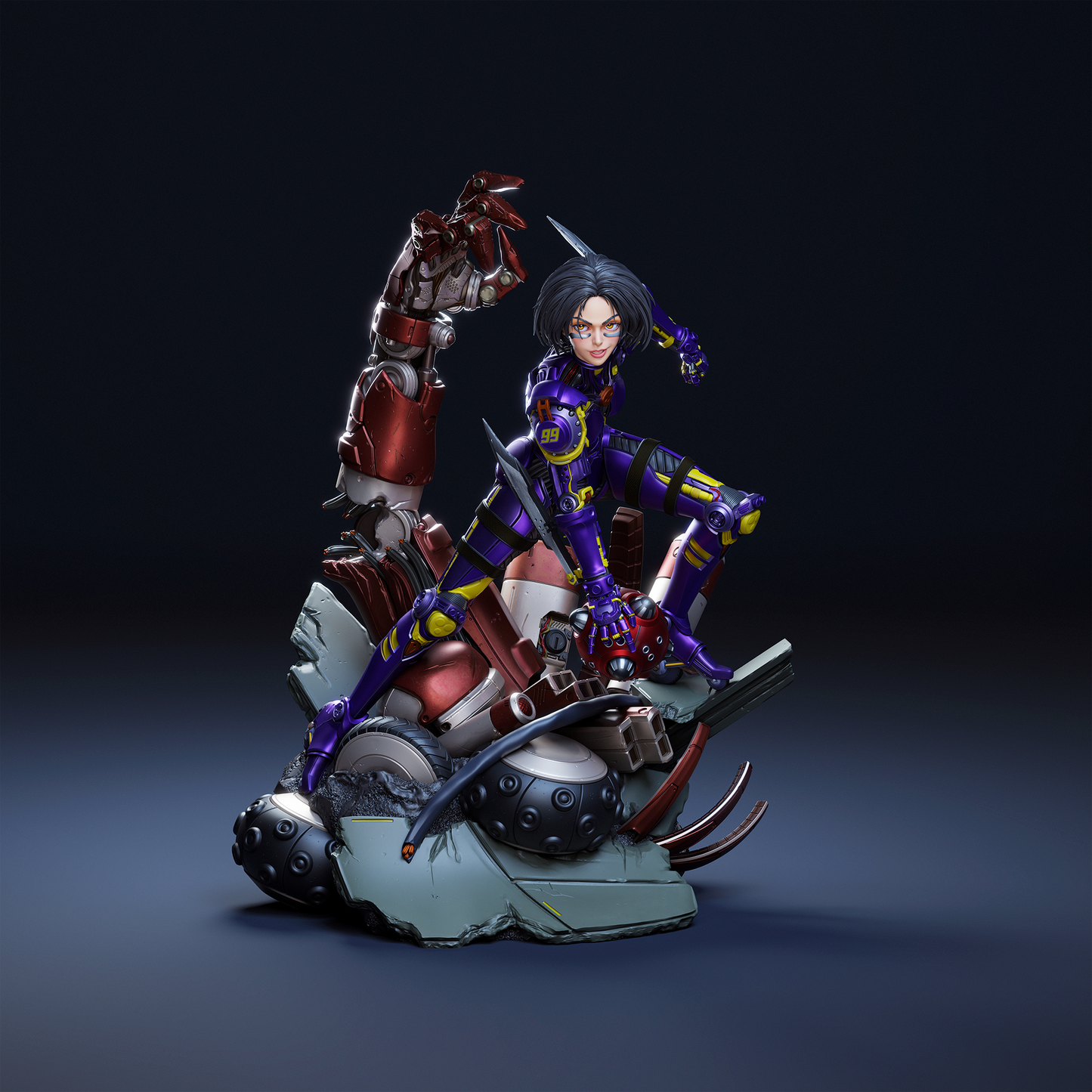 Alita Battle Angel STL File – 1/6 & 1/9 Scale Pre-Supported 3D Model | Cyberpunk Ready-to-Print