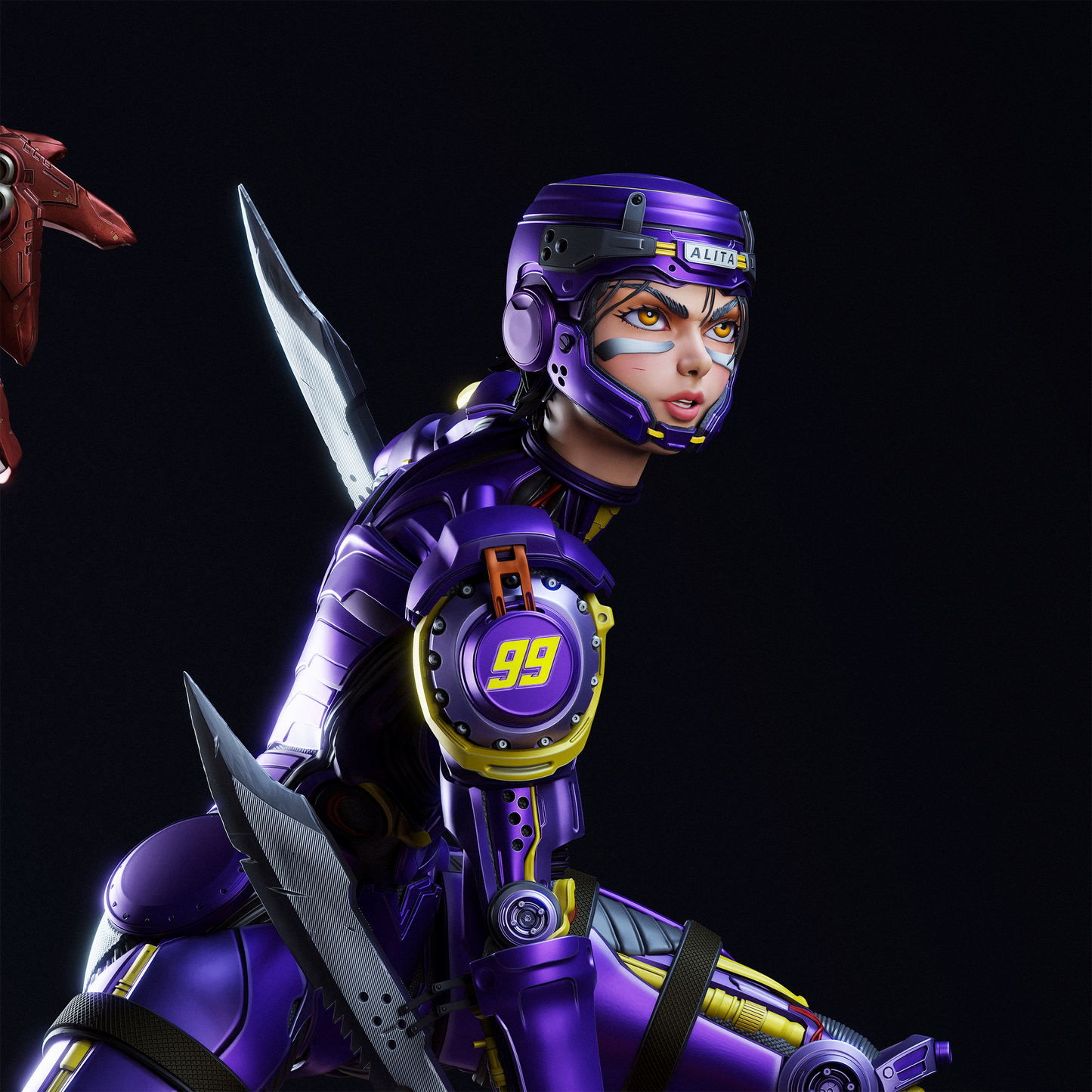 Alita Battle Angel STL File – 1/6 & 1/9 Scale Pre-Supported 3D Model | Cyberpunk Ready-to-Print