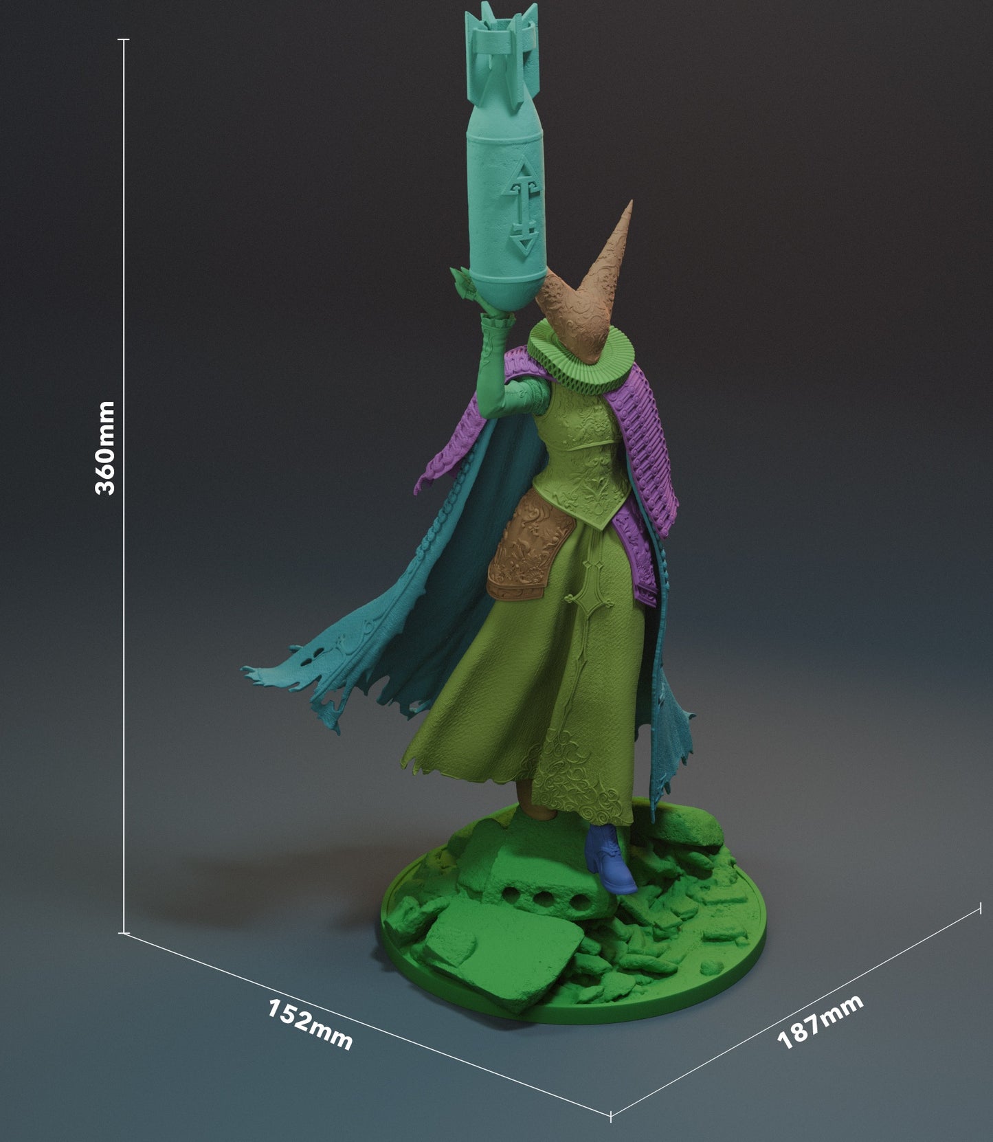 Artillery Witch (Trench Crusade) 3D Print Model - Pre-Supported & Uncut STL/LYS