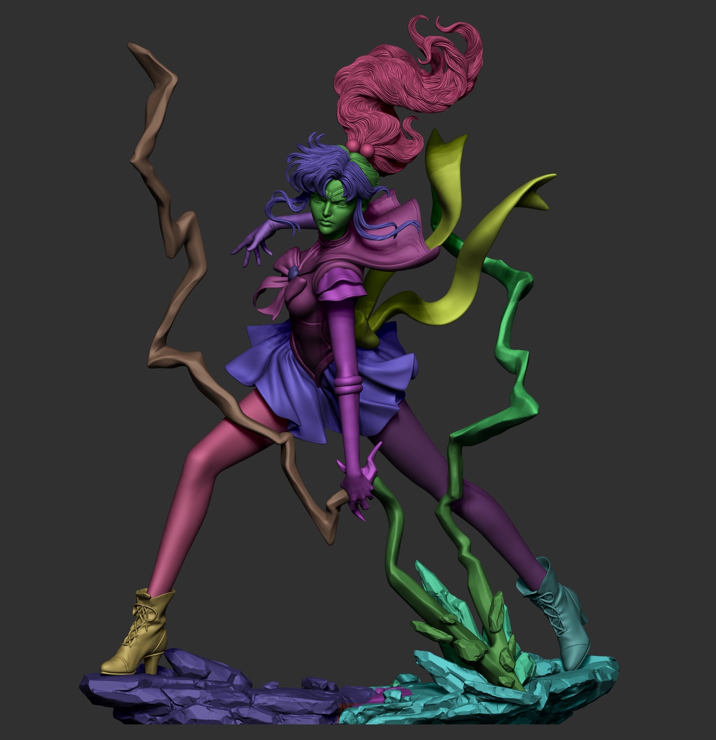 Makoto Kino 3D Printable Figure – Anime Fan Art STL of Sailor Jupiter for Resin Printing (1/6 Pre-Supported, 1/9 Split & Uncut)