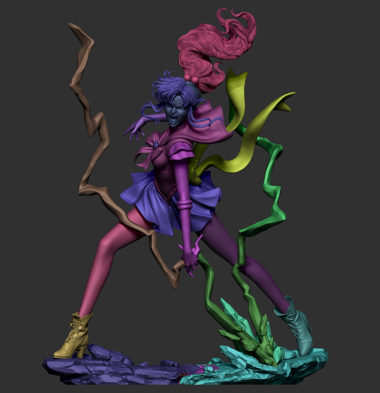 Makoto Kino 3D Printable Figure – Anime Fan Art STL of Sailor Jupiter for Resin Printing (1/6 Pre-Supported, 1/9 Split & Uncut)