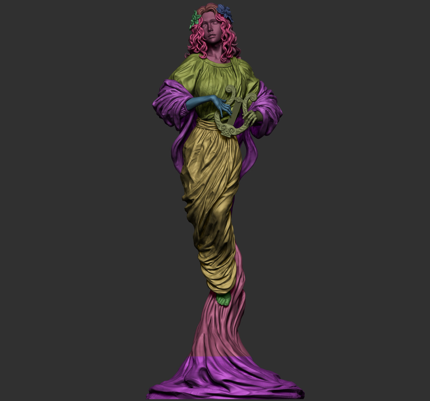 Muse – Artistic Fragmented 3D STL Figure | 1/6 Split, 1/6 Pre-Supported, 1/9 Split &amp; 1/9 Uncut