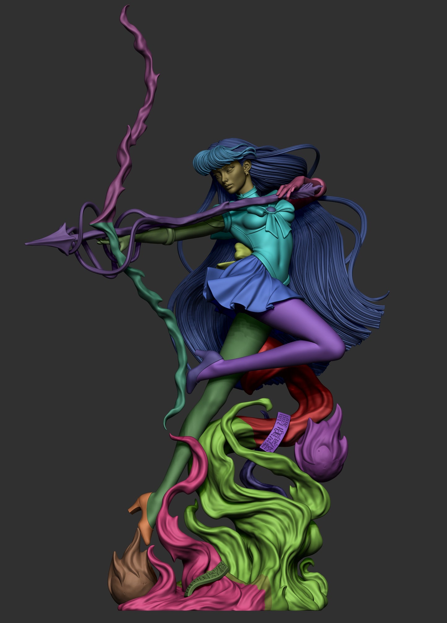 Rei Hino (Sailor Mars) 3D Print File: Sailor Moon Guardian STL - 1:9 & 1:6 Scale Options - Ready-to-Print, Split, Pre-Supported