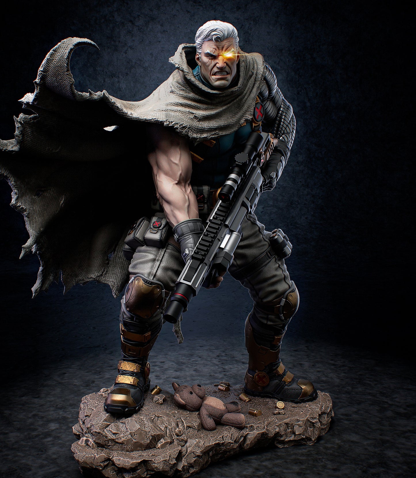 Cable 3D STL File – Printable Superhero Model in 1:6, 1:9, 1:12 | Pre-Supported & Uncut Options