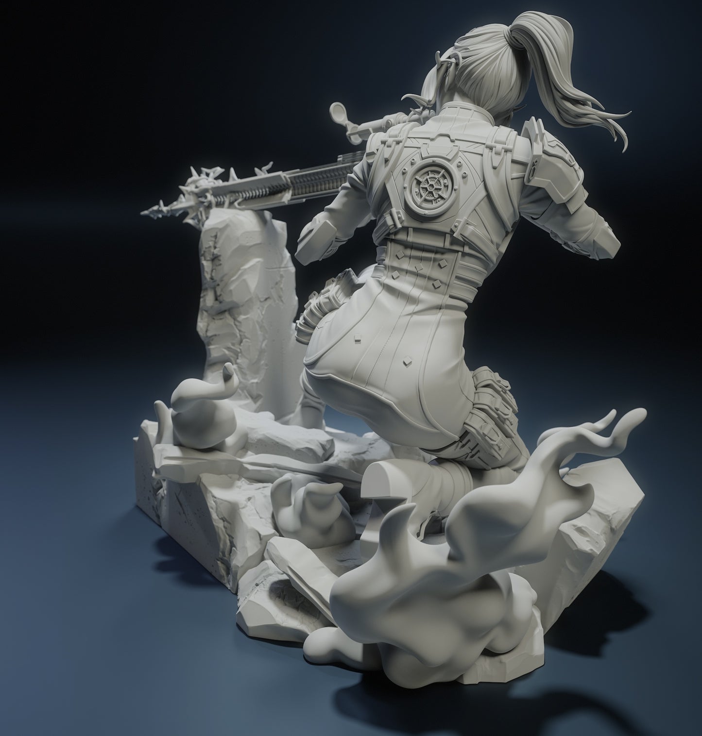 Caitlyn 3D STL File | League of Legends 1/8 Scale 3D Print Model | Pre-Supported & Unsupported