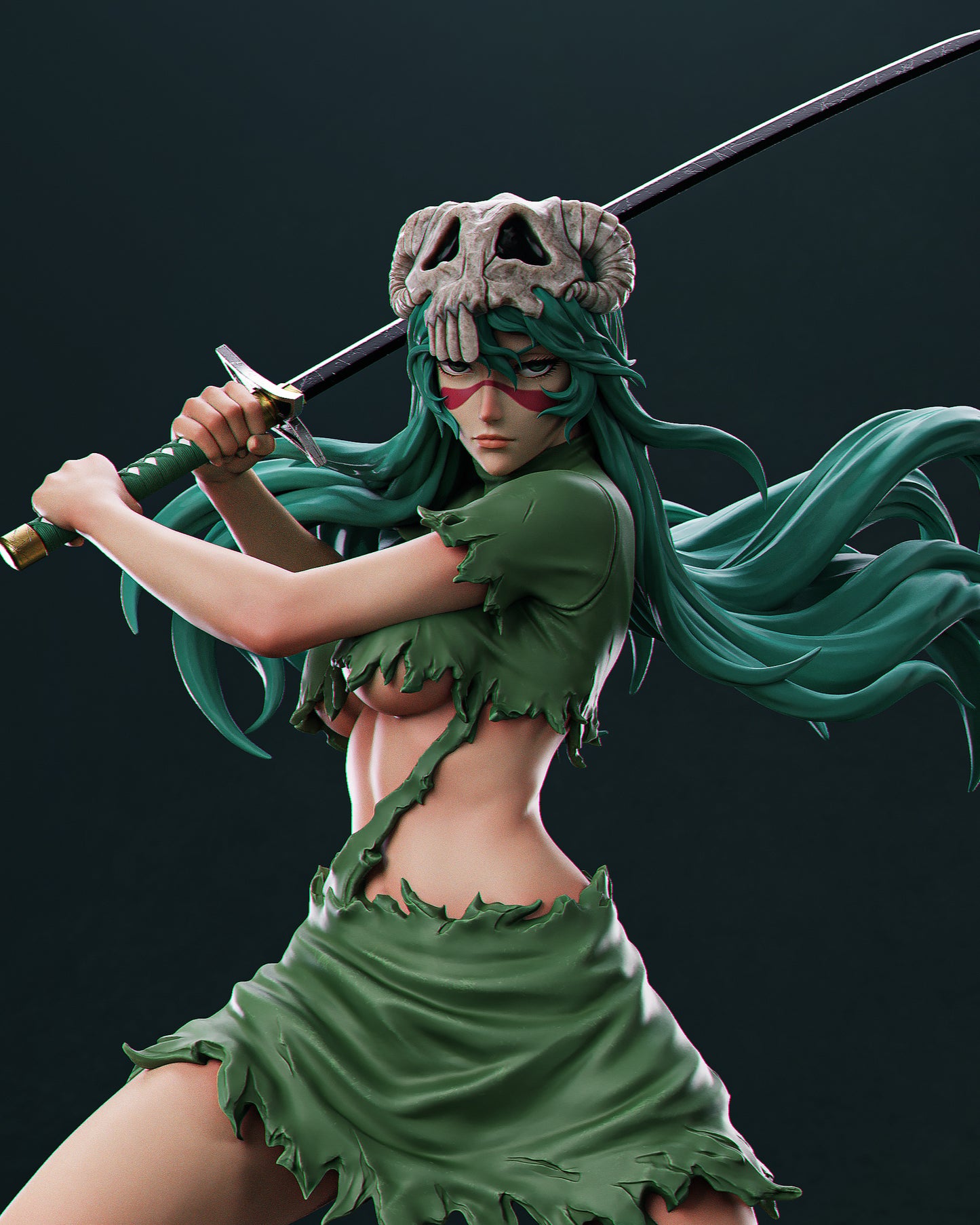 Nelliel 3D STL Printable Figure – Anime Fan Art STL of Nel from Bleach for Resin Printing (1/6 Cut, 1/9 Cut & Uncut)