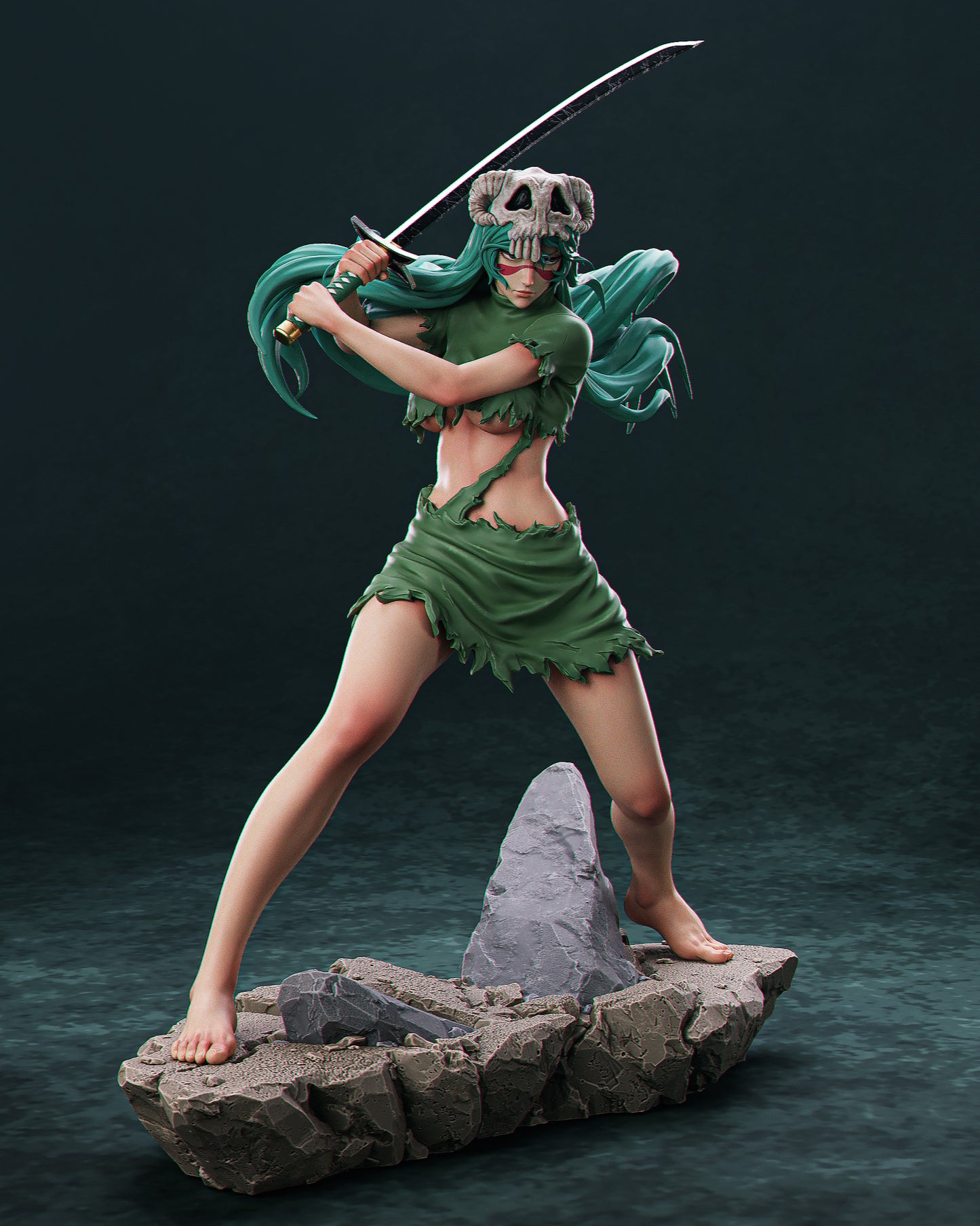Nelliel 3D STL Printable Figure – Anime Fan Art STL of Nel from Bleach for Resin Printing (1/6 Cut, 1/9 Cut & Uncut)