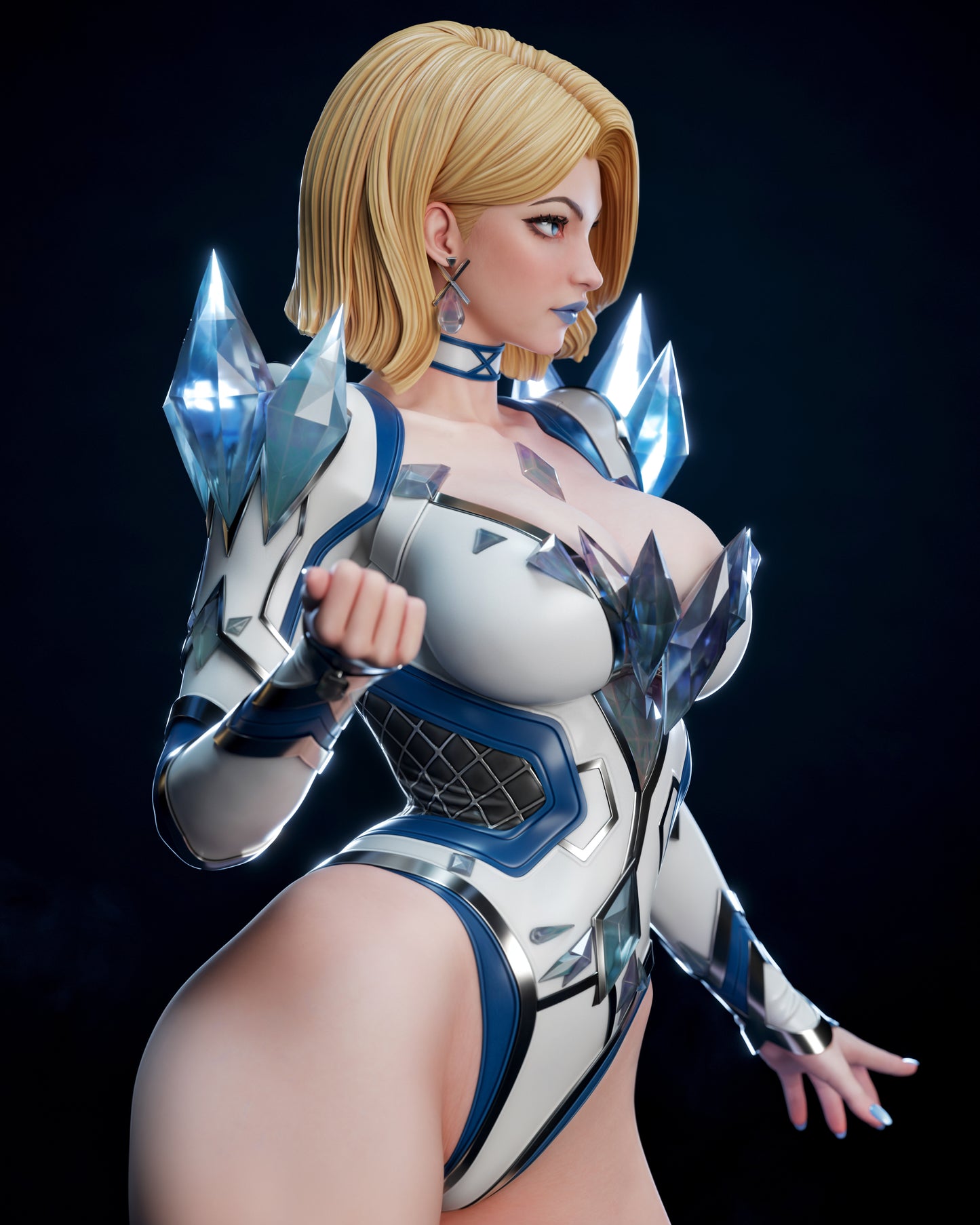 Emma Frost – Marvel-Inspired 3D STL Figure | 1/6 Split, 1/6 Pre-Supported, 1/9 Split & 1/9 Uncut