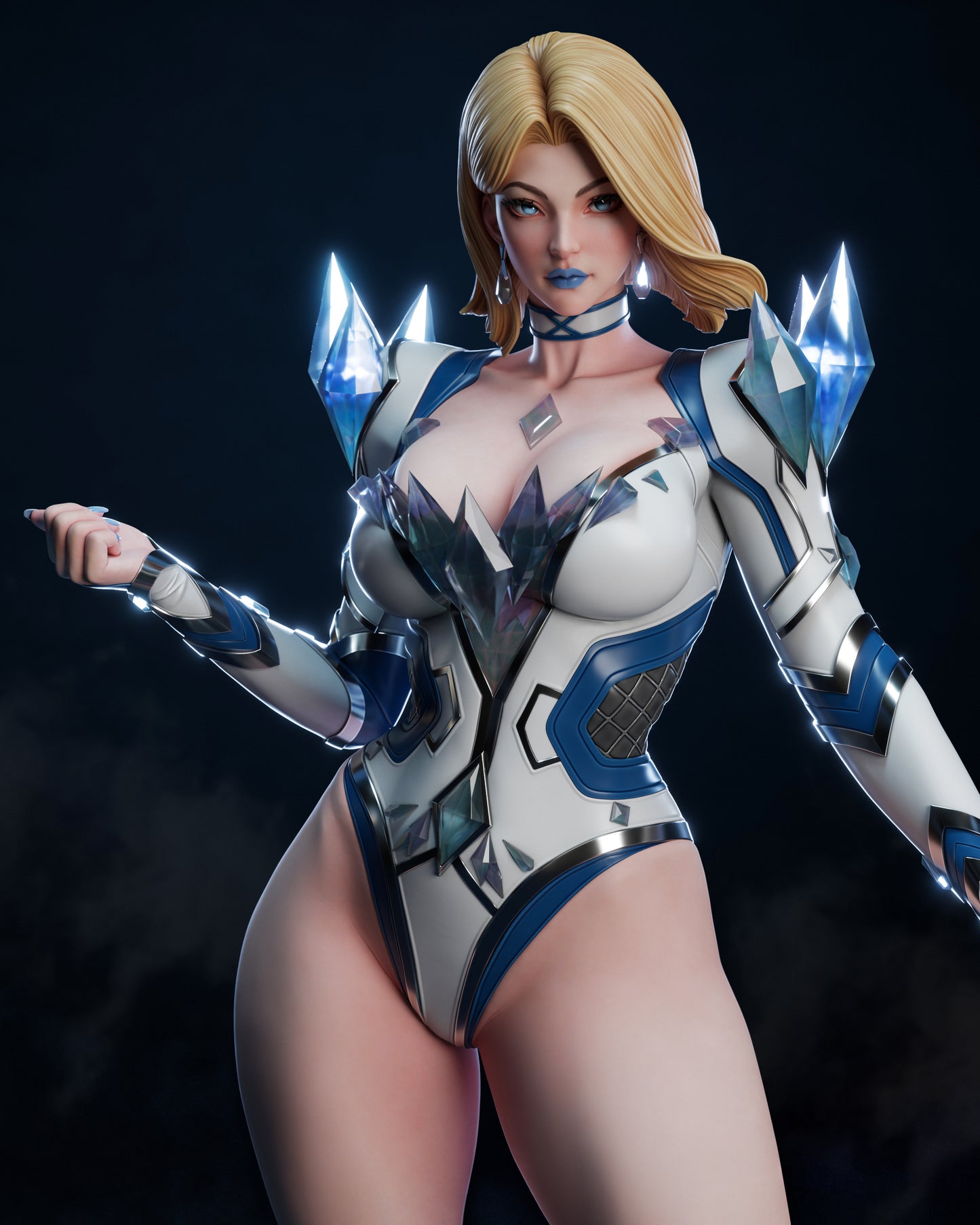 Emma Frost – Marvel-Inspired 3D STL Figure | 1/6 Split, 1/6 Pre-Supported, 1/9 Split & 1/9 Uncut