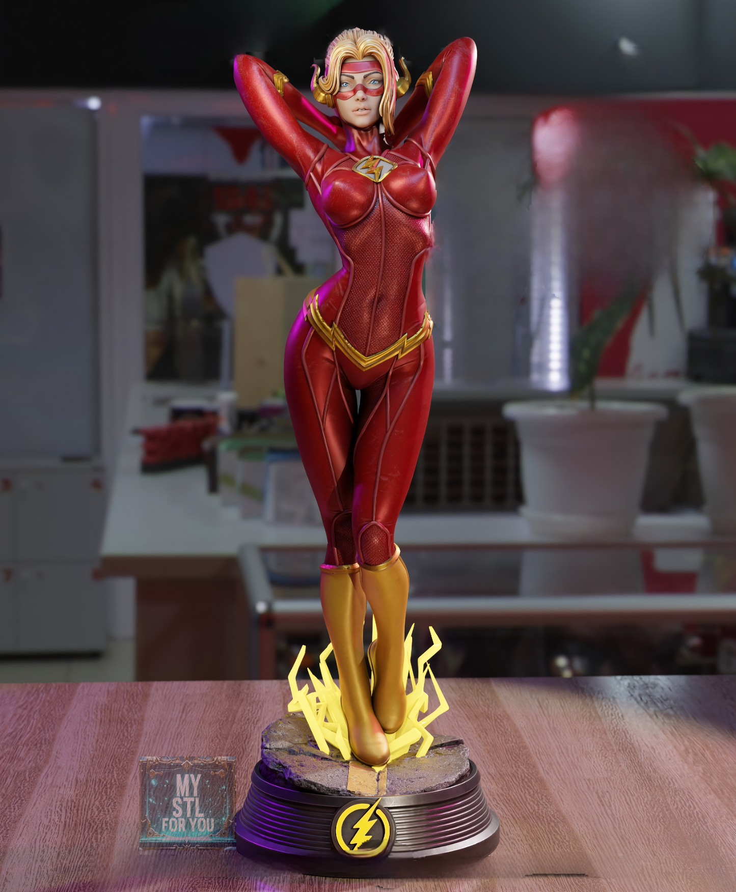 Lady Flash 3D Print Model SFW+NSFW | Pre-supported STL File