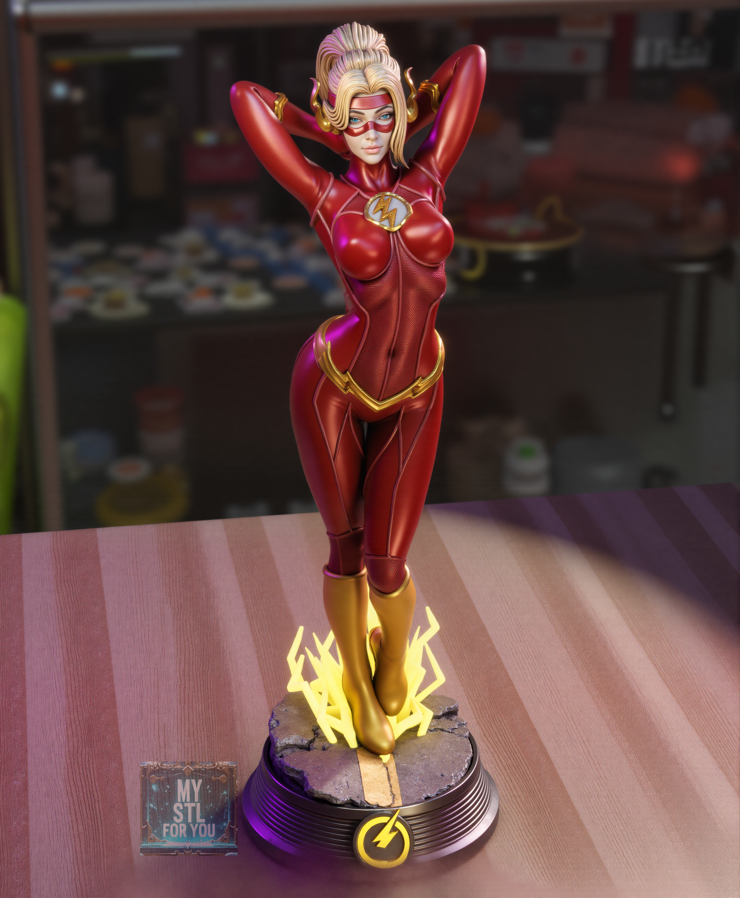 Lady Flash 3D Print Model SFW+NSFW | Pre-supported STL File