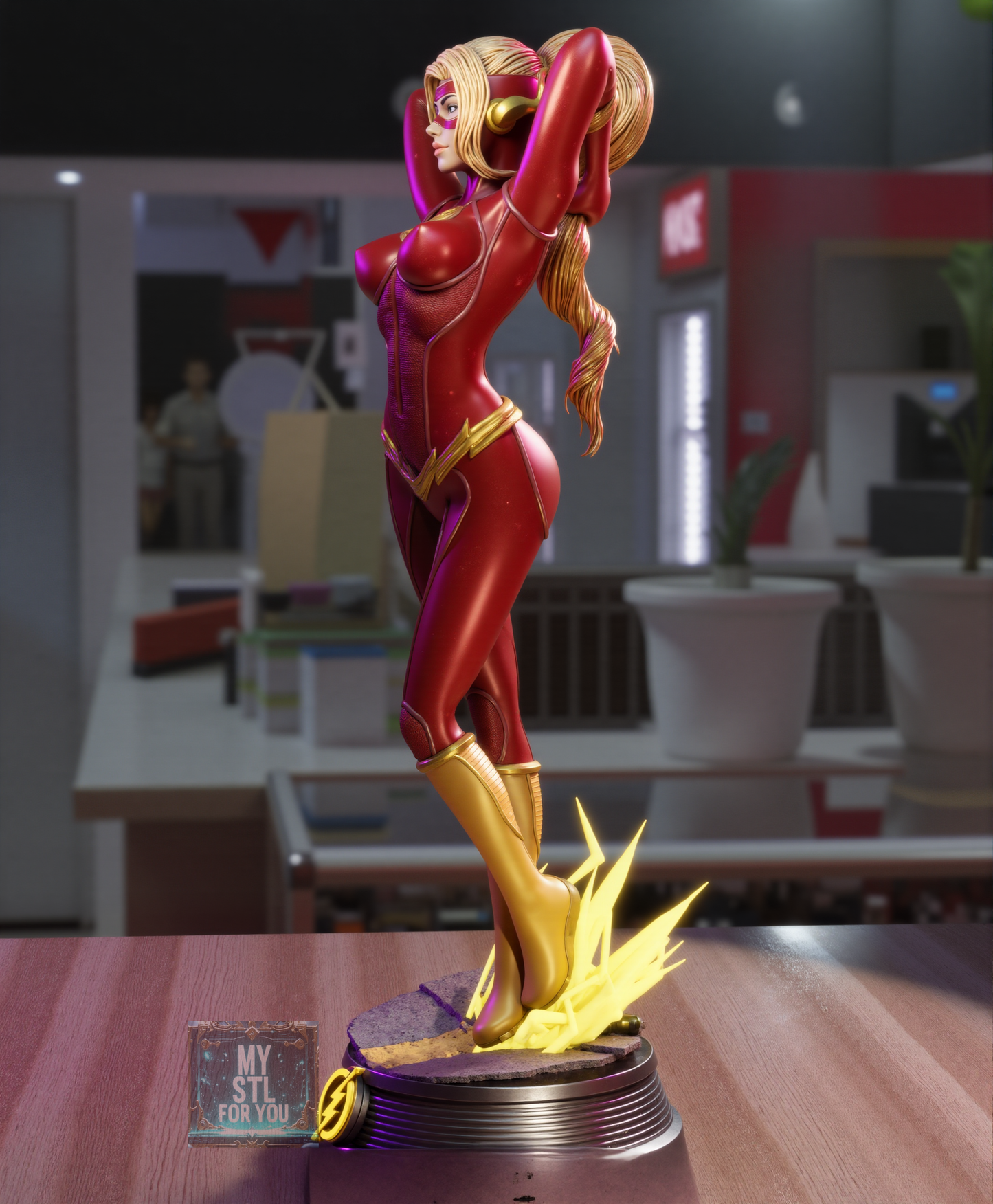 Lady Flash 3D Print Model SFW+NSFW | Pre-supported STL File