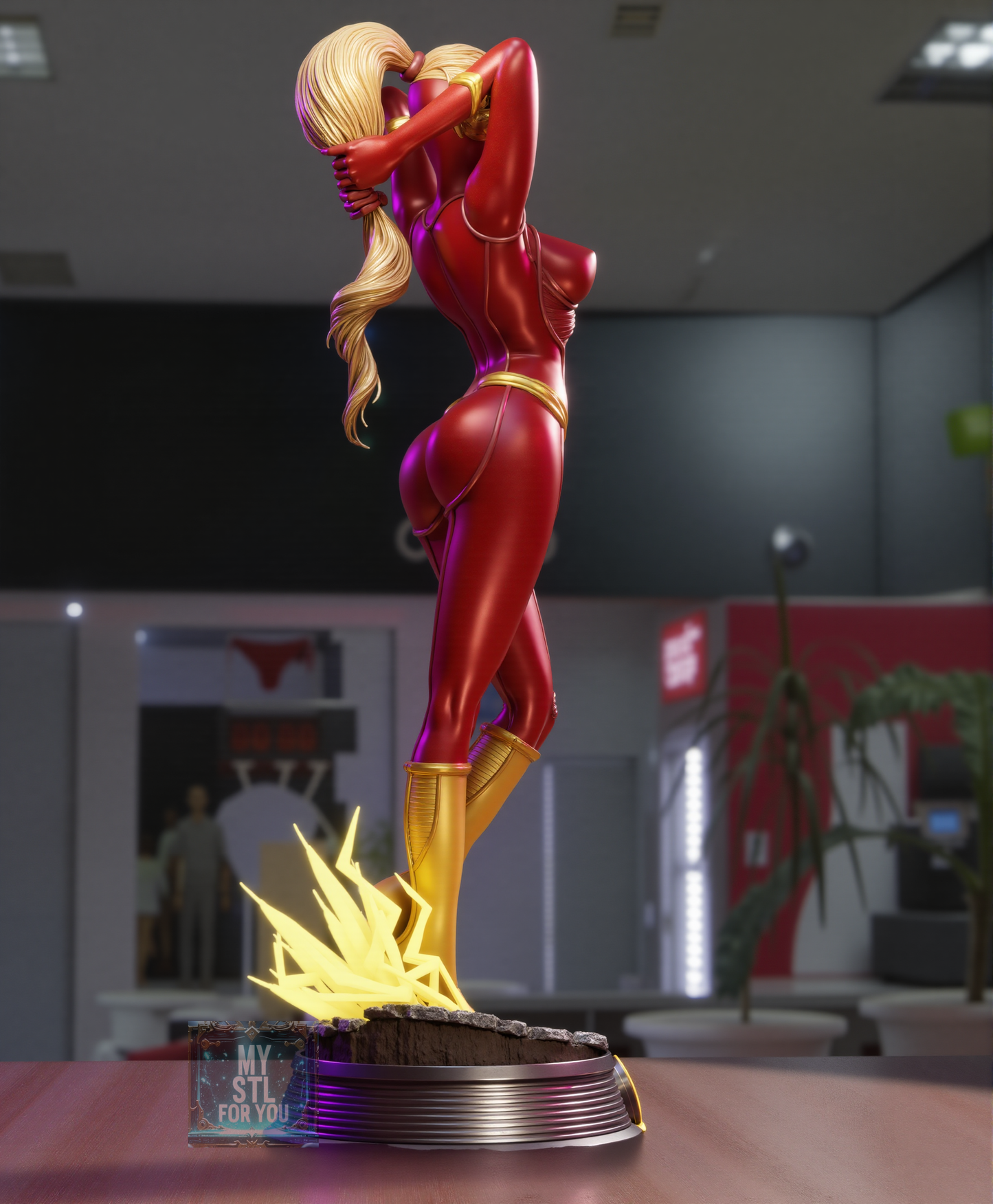 Lady Flash 3D Print Model SFW+NSFW | Pre-supported STL File