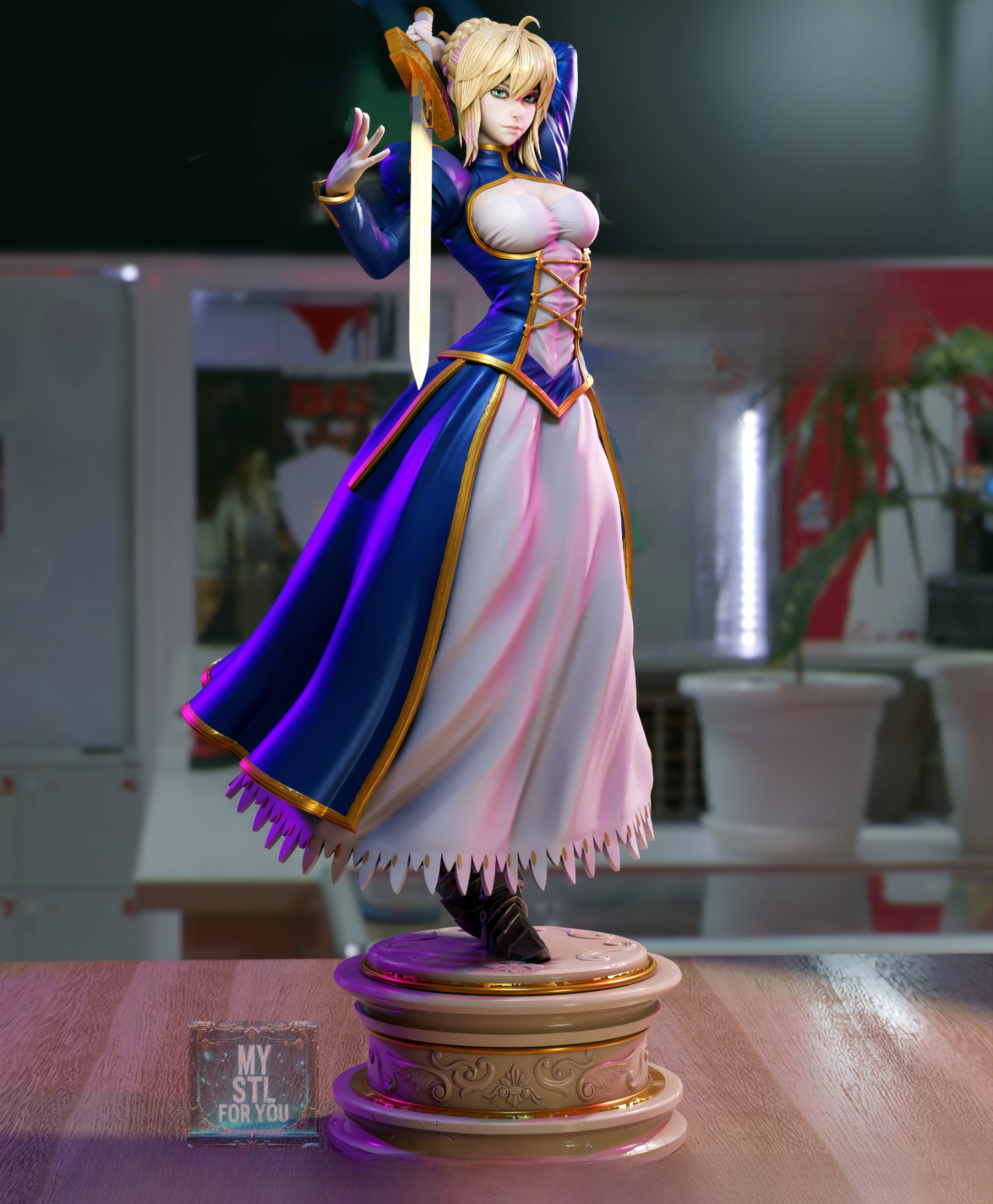 Saber (Fate/Grand Order) | Presupported STL + LYS | Resin 3D Print Statue