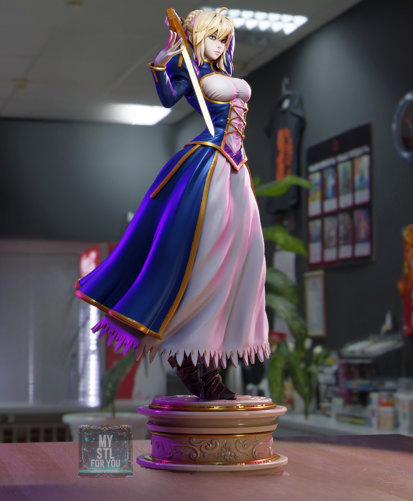Saber (Fate/Grand Order) | Presupported STL + LYS | Resin 3D Print Statue