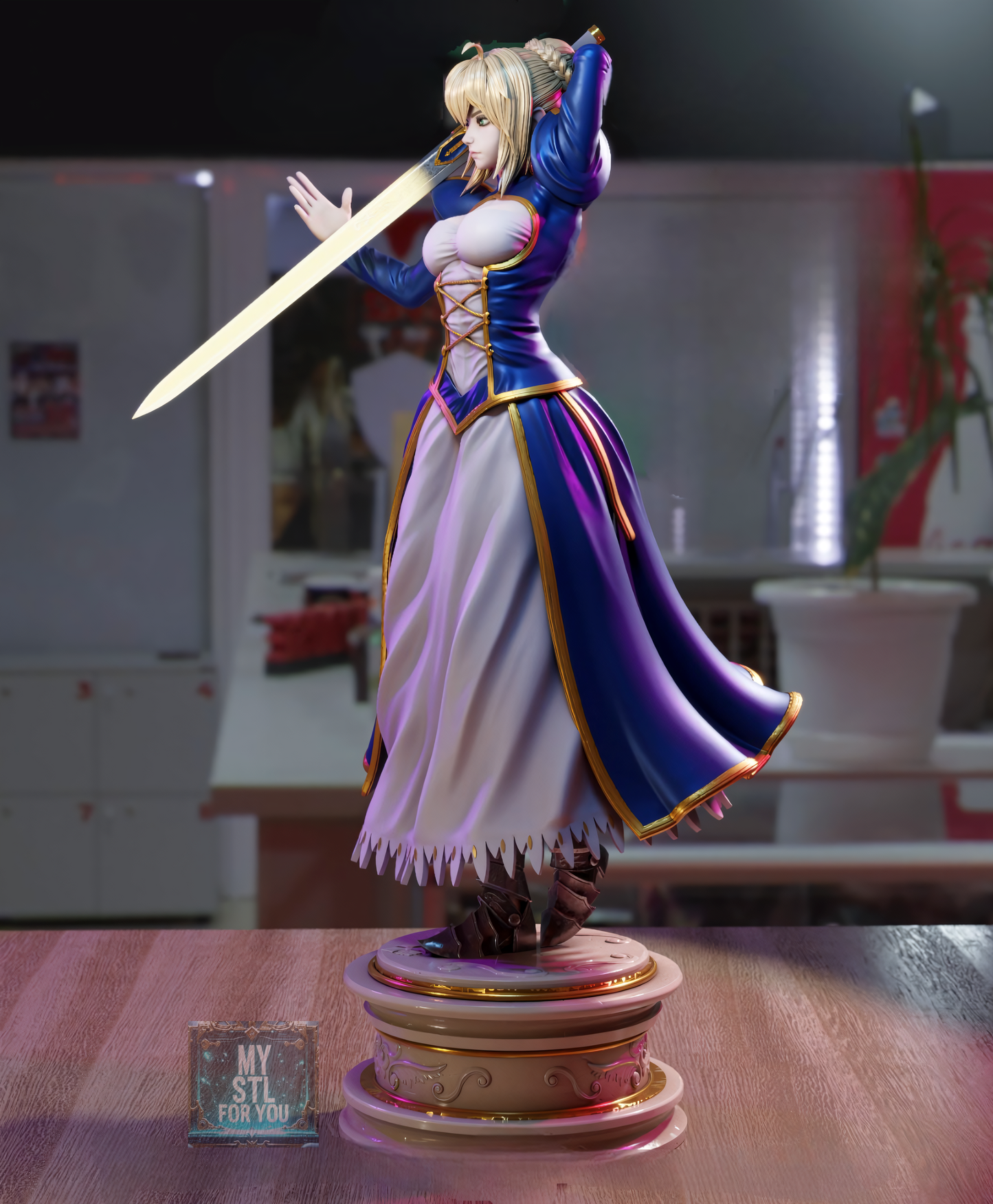 Saber (Fate/Grand Order) | Presupported STL + LYS | Resin 3D Print Statue