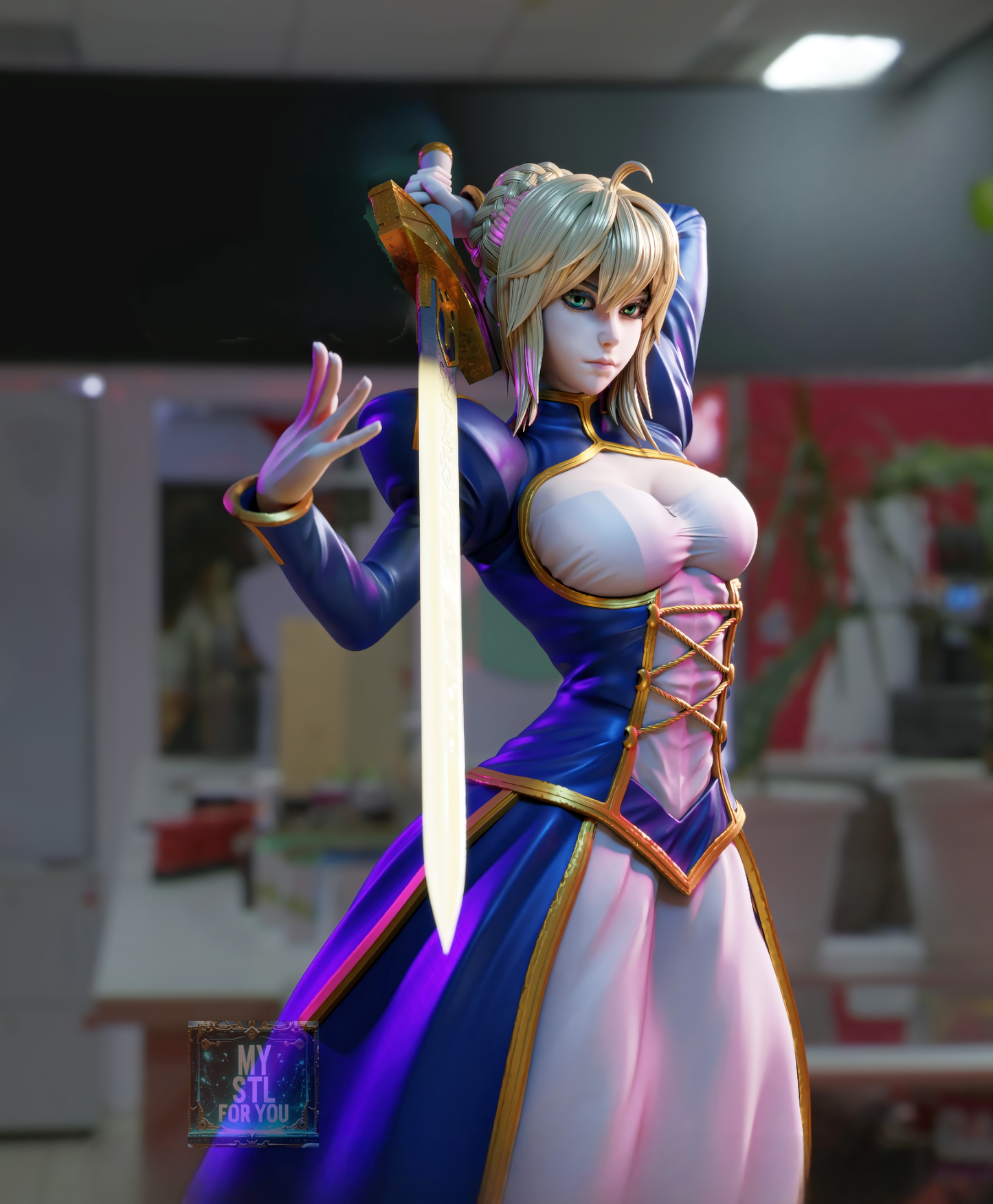Saber (Fate/Grand Order) | Presupported STL + LYS | Resin 3D Print Statue