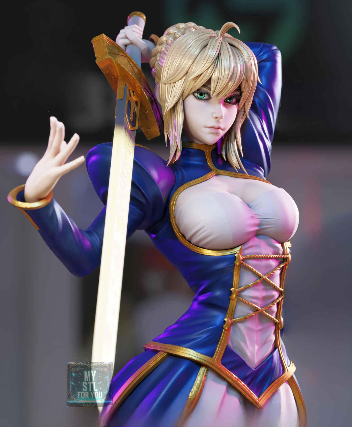Saber (Fate/Grand Order) | Presupported STL + LYS | Resin 3D Print Statue