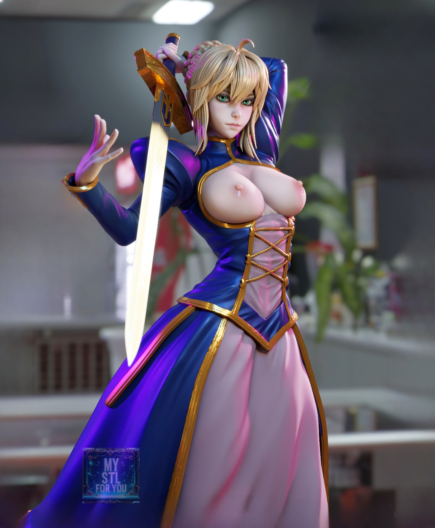 Saber (Fate/Grand Order) | Presupported STL + LYS | Resin 3D Print Statue