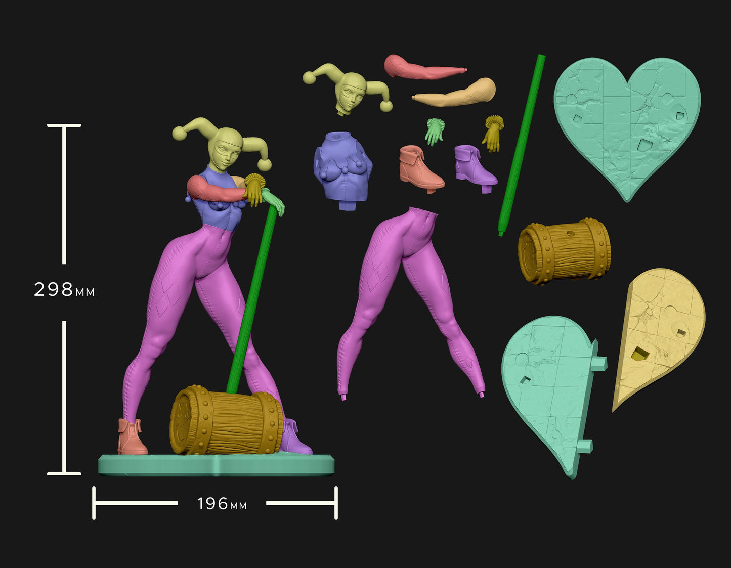 Harley Quinn | NSFW (DC Comics) STL for 3D Printing - 1:6 Scale - Pre-Supported