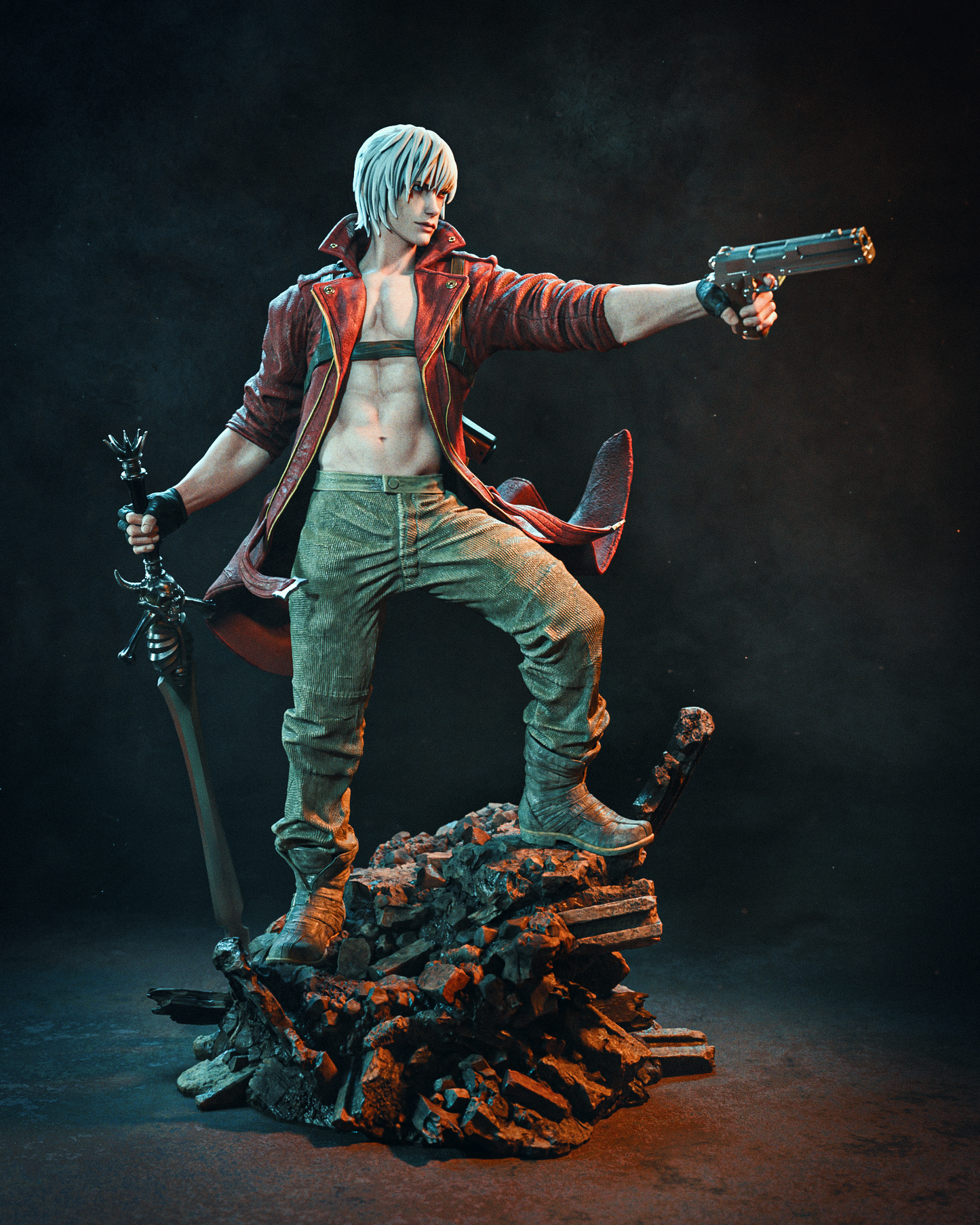 Dante 3D STL Printable Figure – Demon Hunter STL for Resin Printing (1/6 Pre-Supported, 1/9 Split & Uncut)