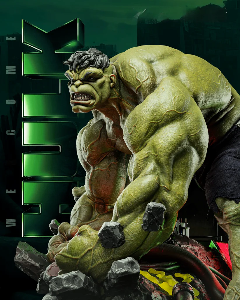 Unleash the Beast: Hulk STL Model in Full Rage 1-6 FORMAT